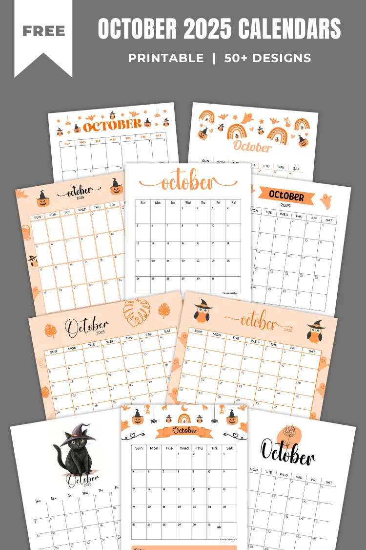 October 2025 Calendars 40 Free Printable PDF