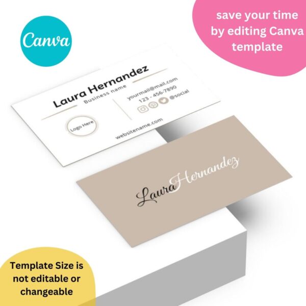 Canva Business Card Template - Editable and Printable