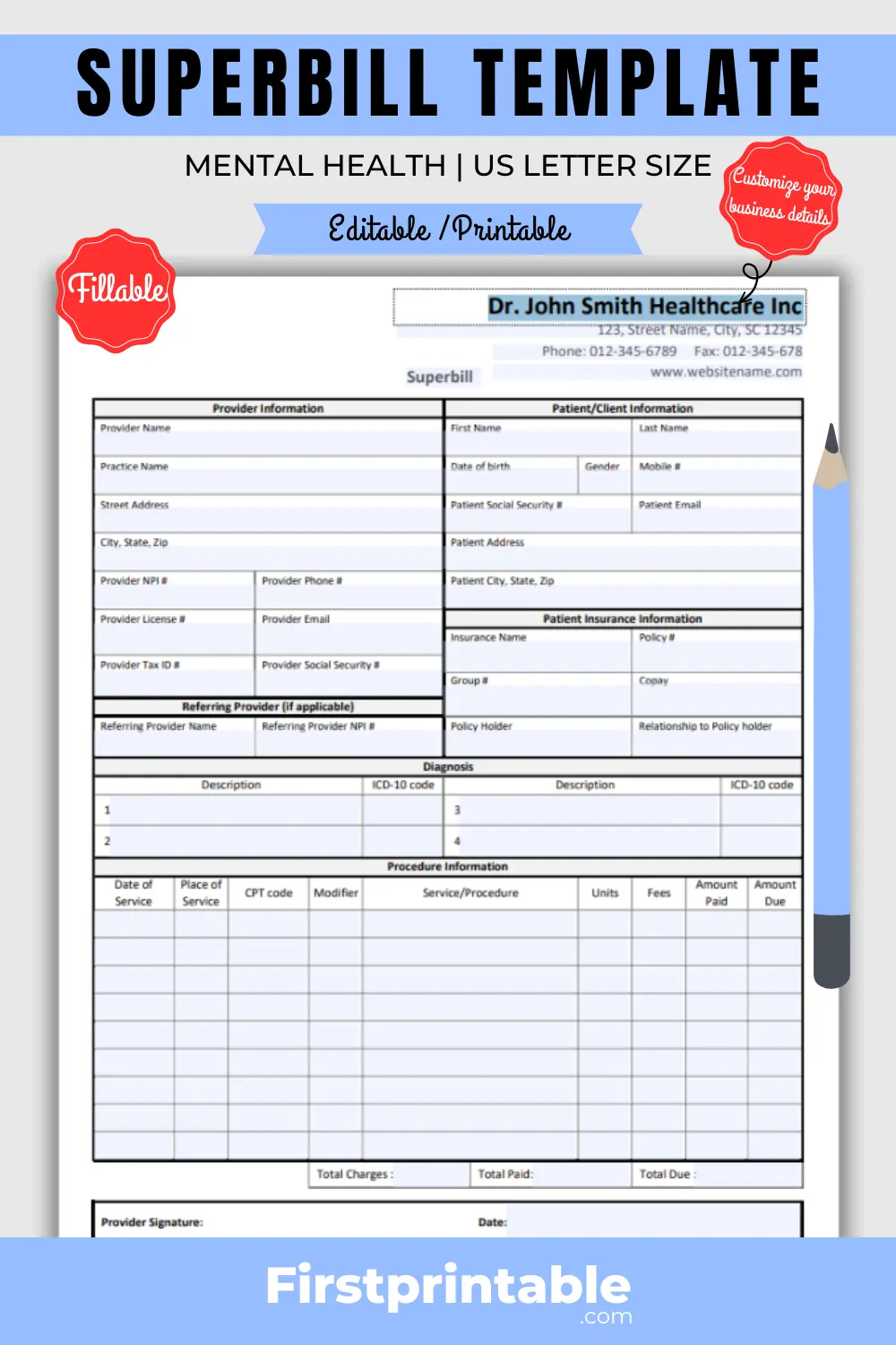 superbill template for mental health icd 10