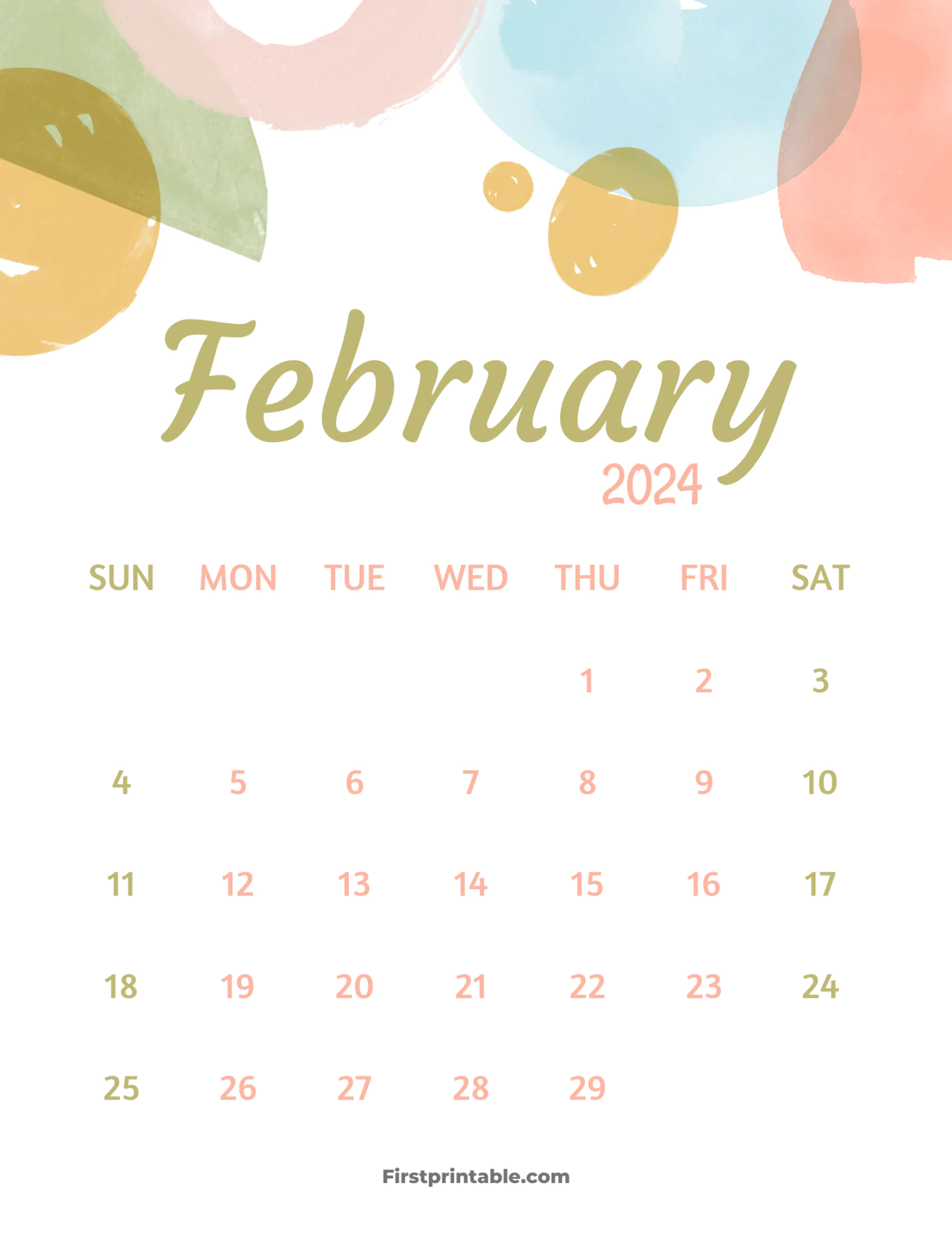 February Wall Calendar 2024 Template