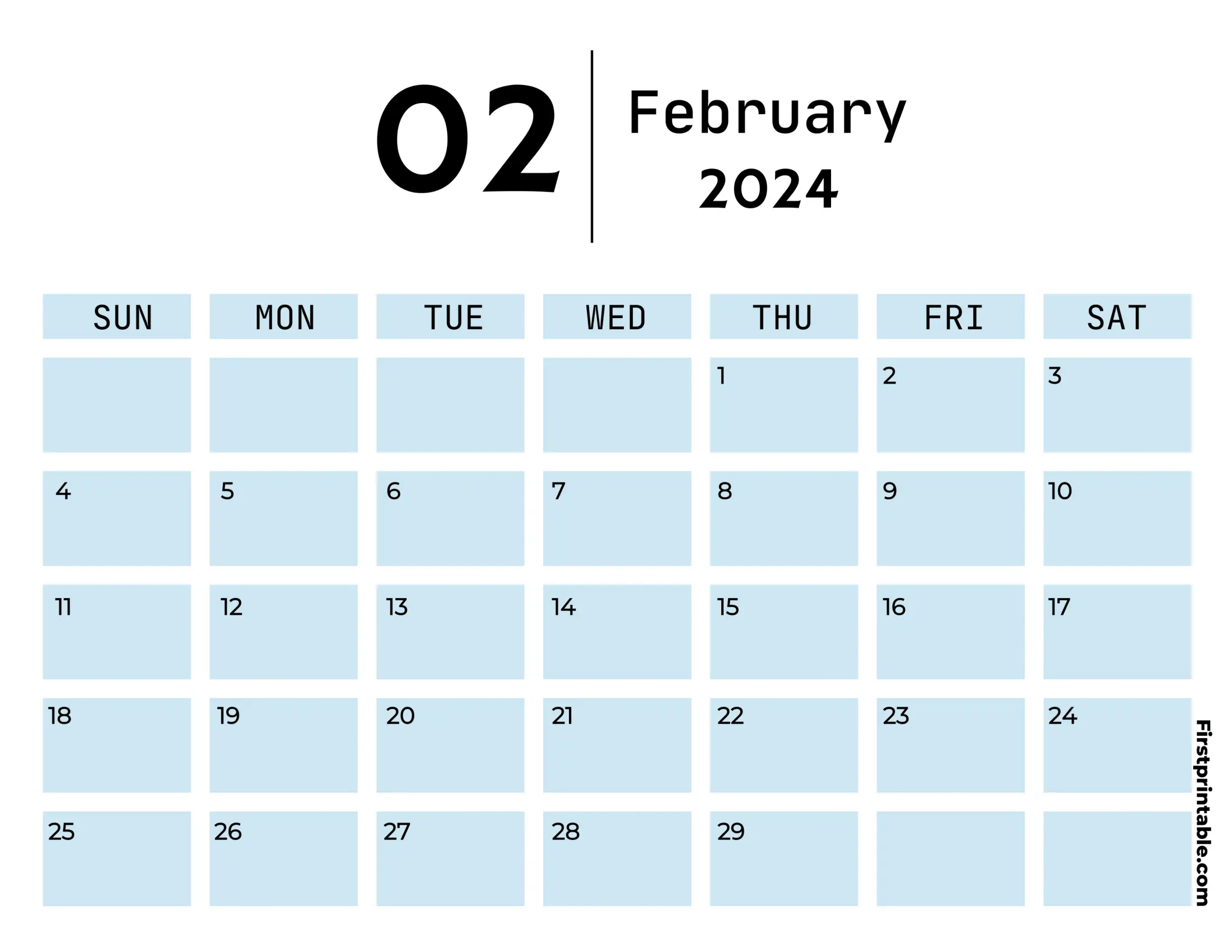 Free Printable & Fillable February Calendar 2024 Aesthetic