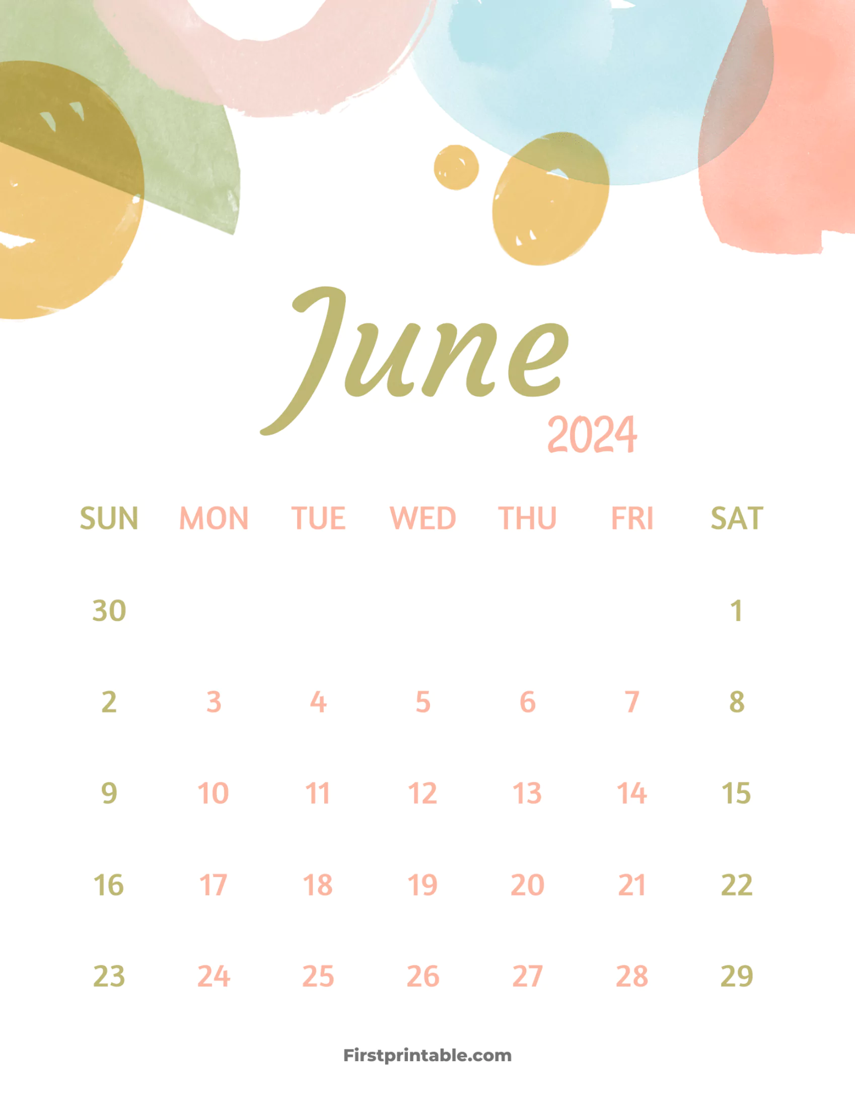 June Wall Calendar 2024 Template