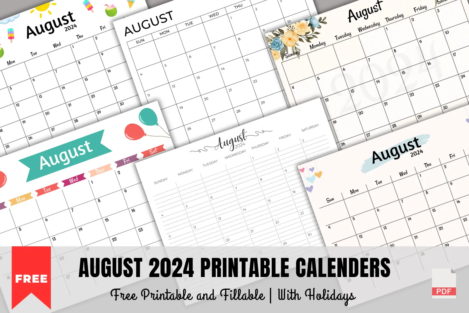 August 2024 Calendar Templates