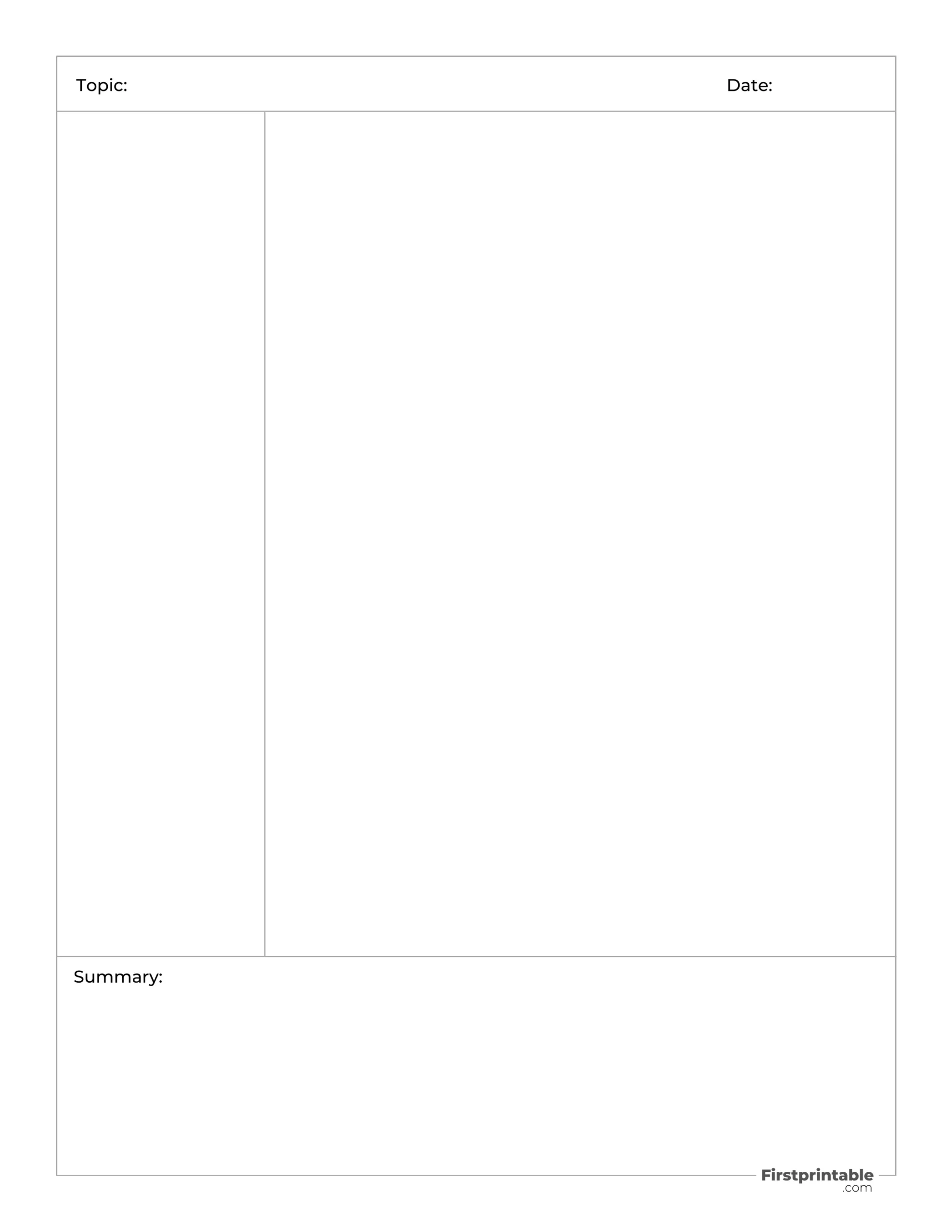 Free Cornell Notes Templates Free Cornell Notes Templates