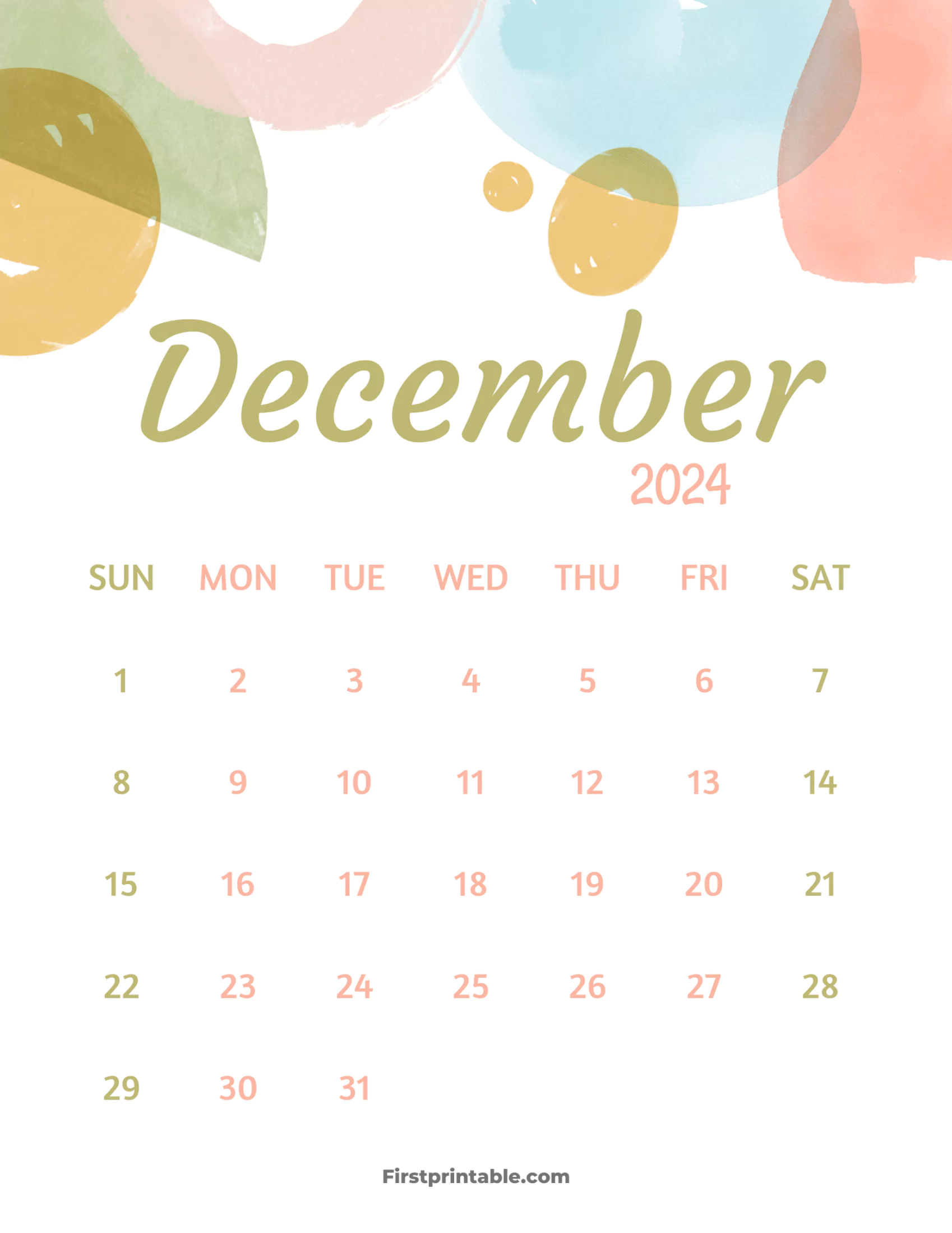 December Wall Calendar 2024 Template