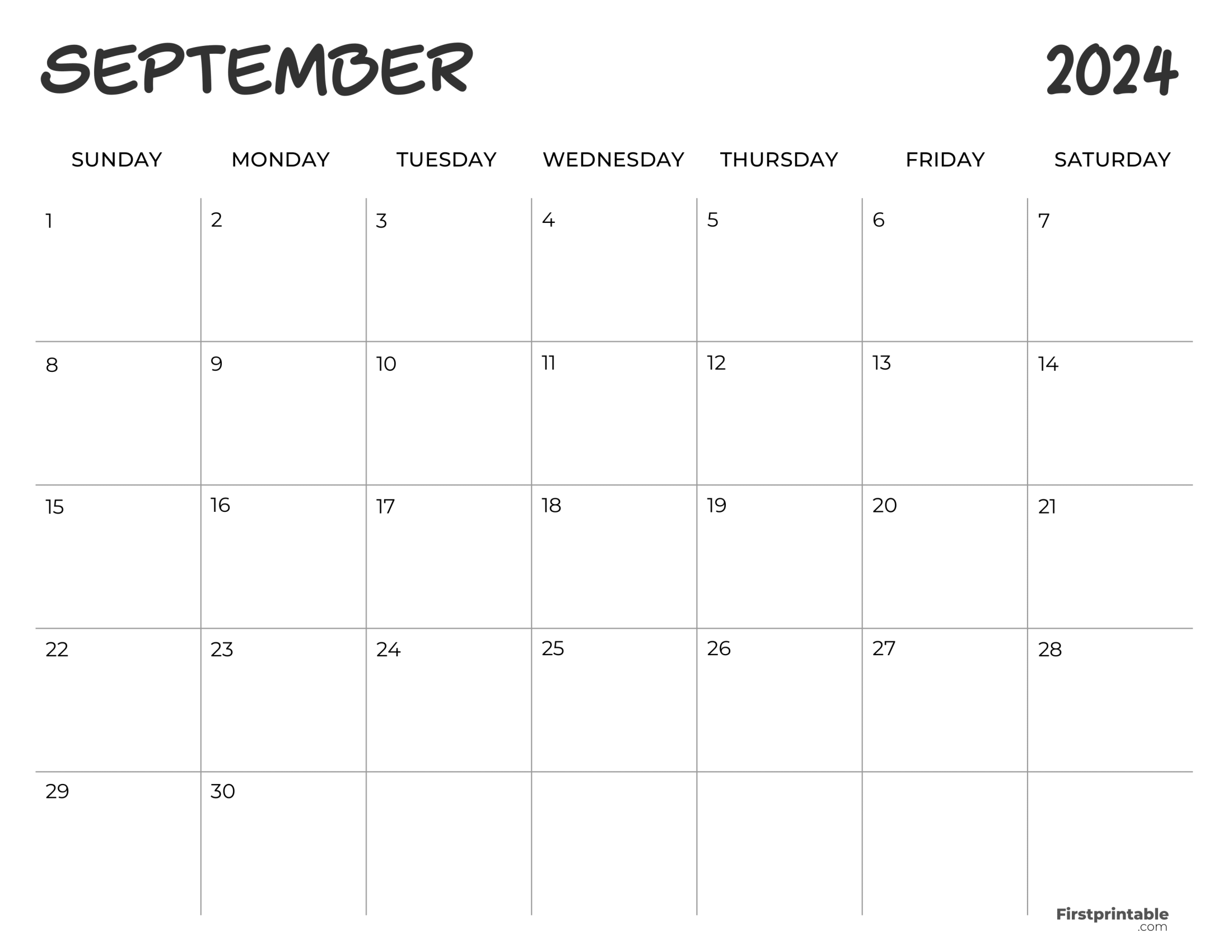 Free Printable & Fillable Calendar September 2024