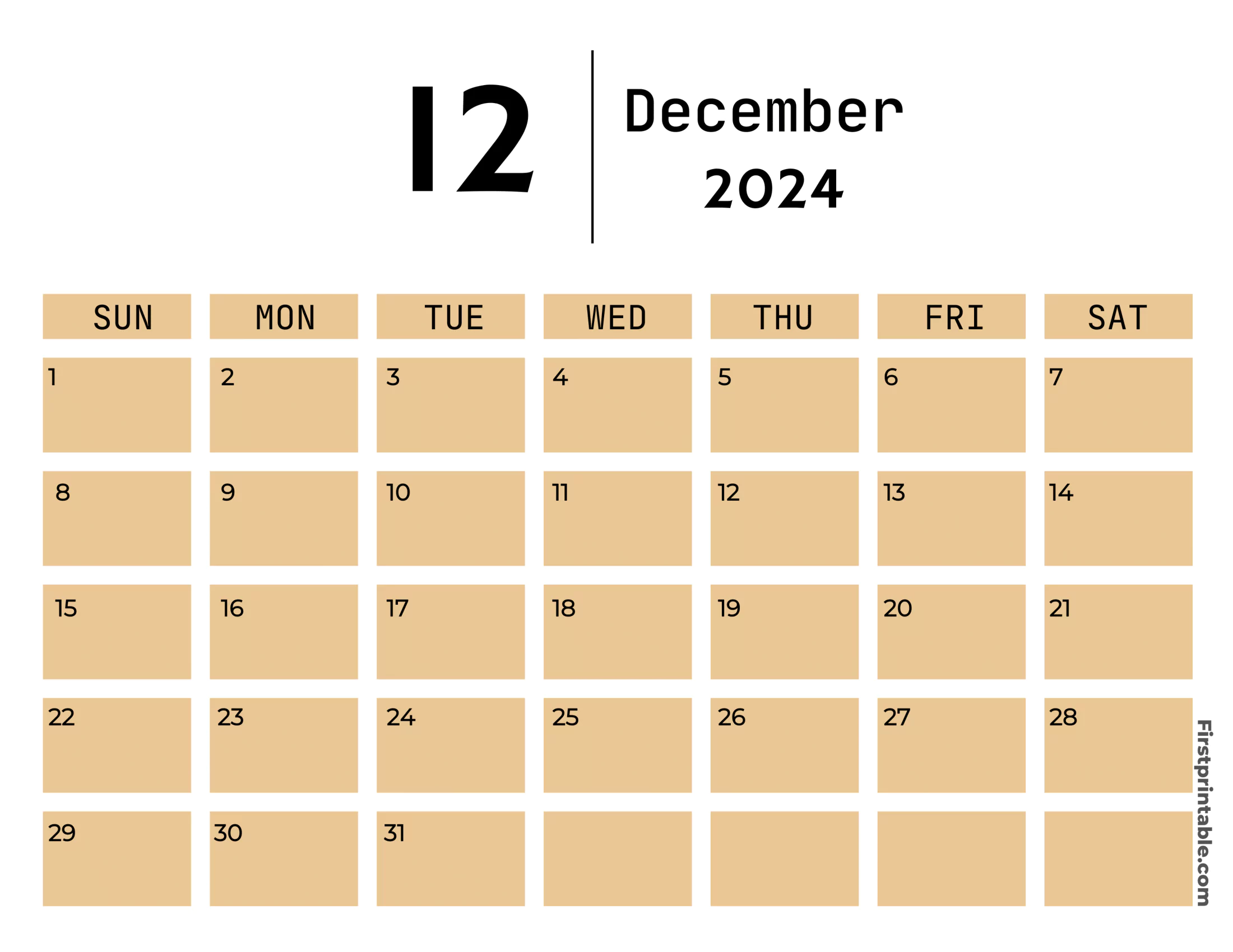 Free Printable & Fillable December Calendar 2024 Aesthetic (2)