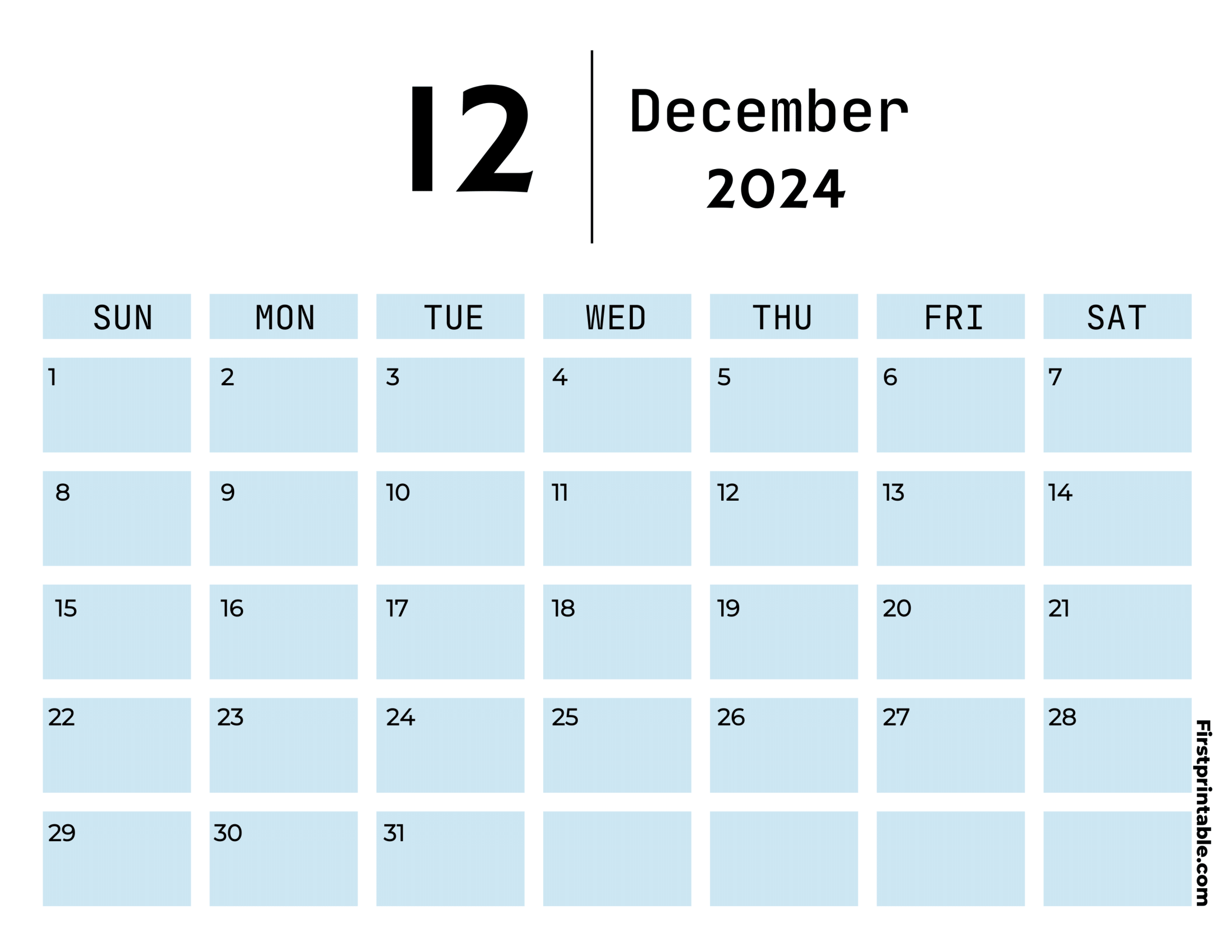 Free Printable & Fillable December Calendar 2024 Aesthetic