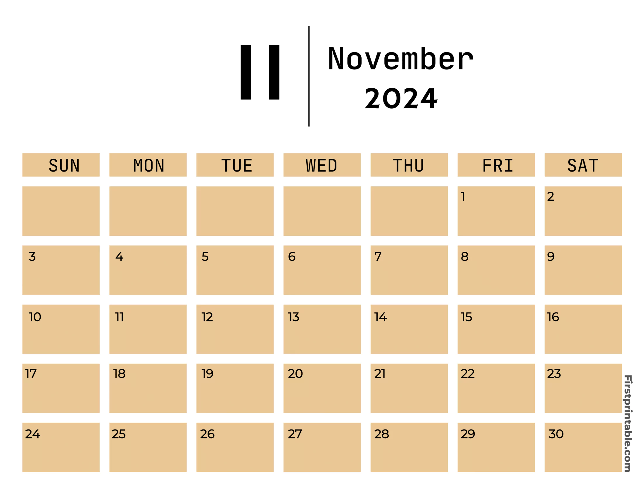 Free Printable & Fillable November Calendar 2024 Aesthetic (2)