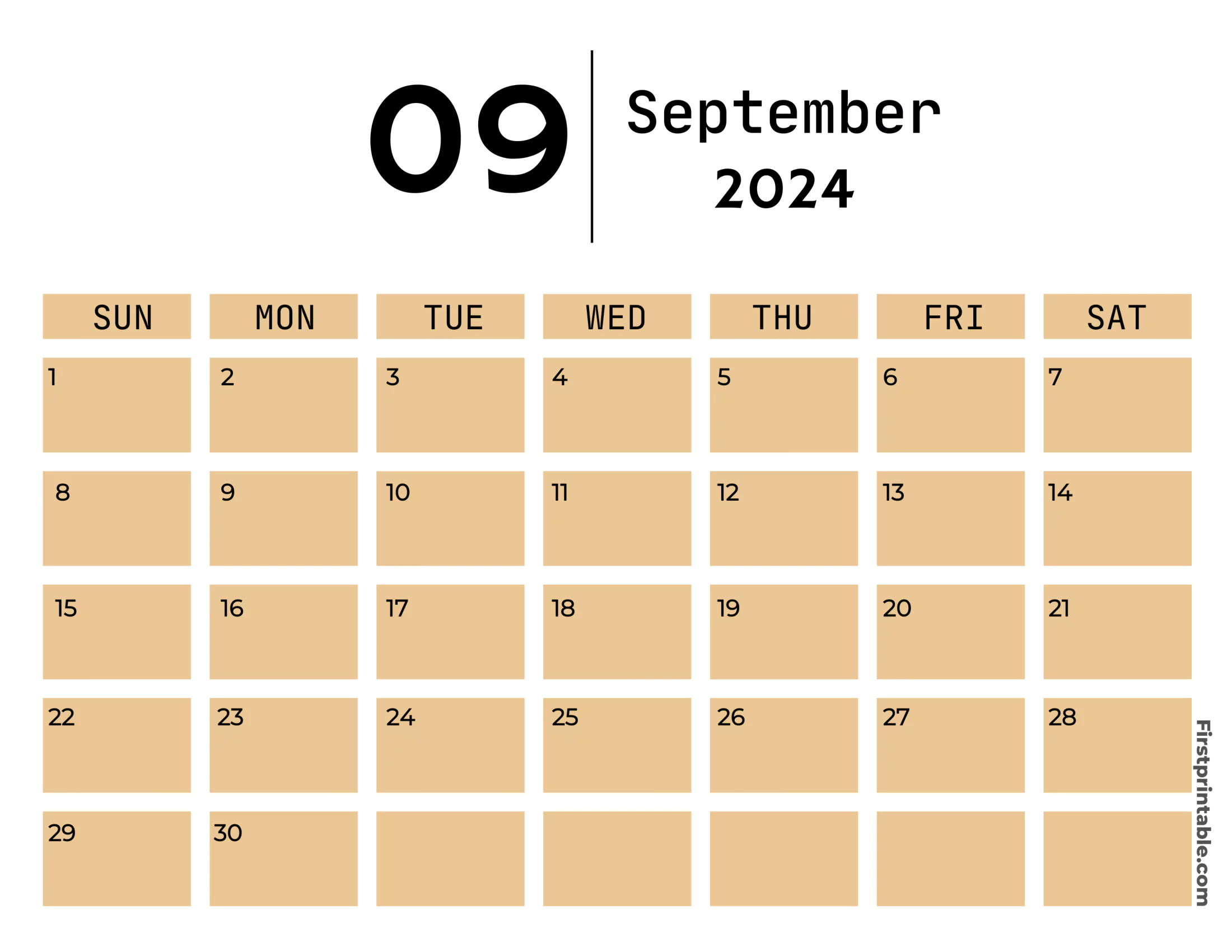 Free Printable & Fillable September Calendar 2024 Aesthetic (2)