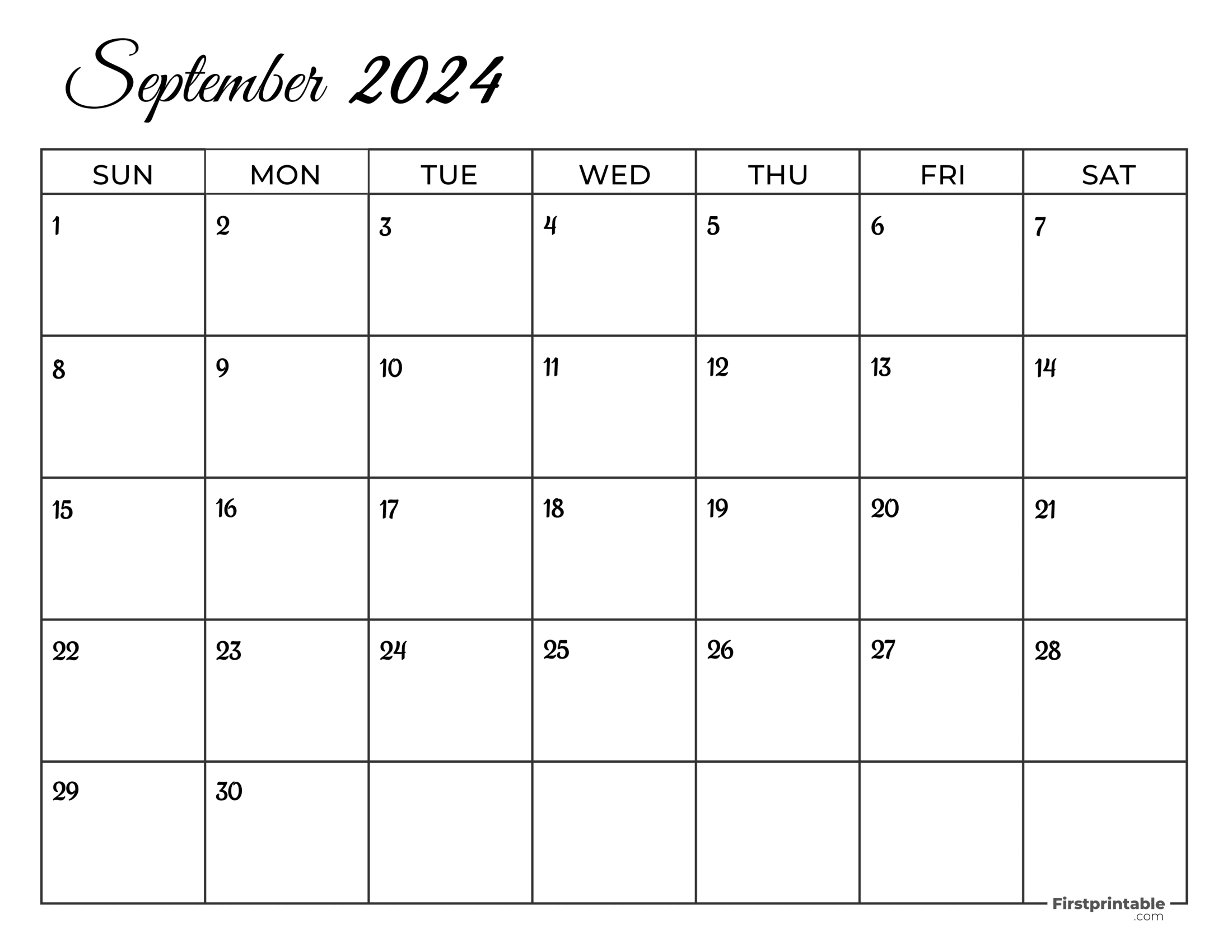 Free Printable & Fillable September Calendar 2024 blank (3)
