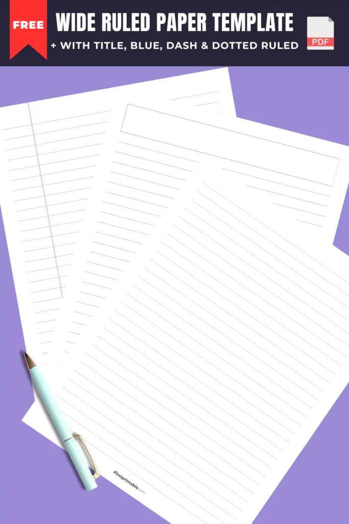 Printable Wide Ruled Paper Template for Free