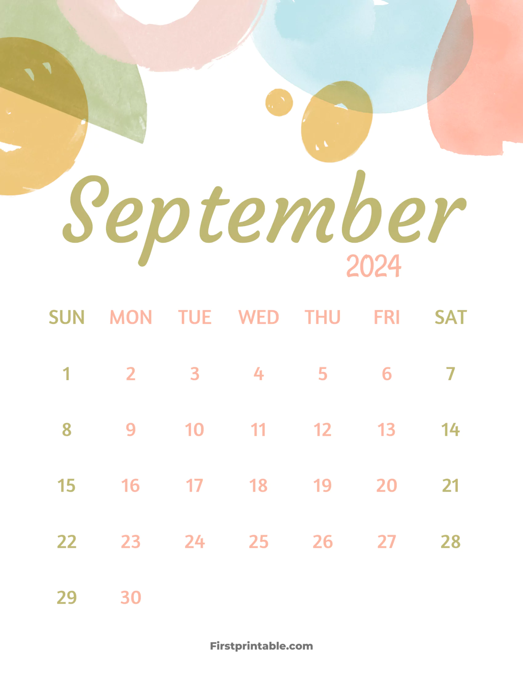 September Wall Calendar 2024 Template