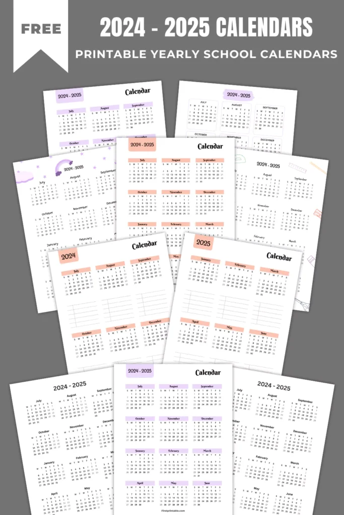 2024-2025 Calendar Printables | FREE PDF