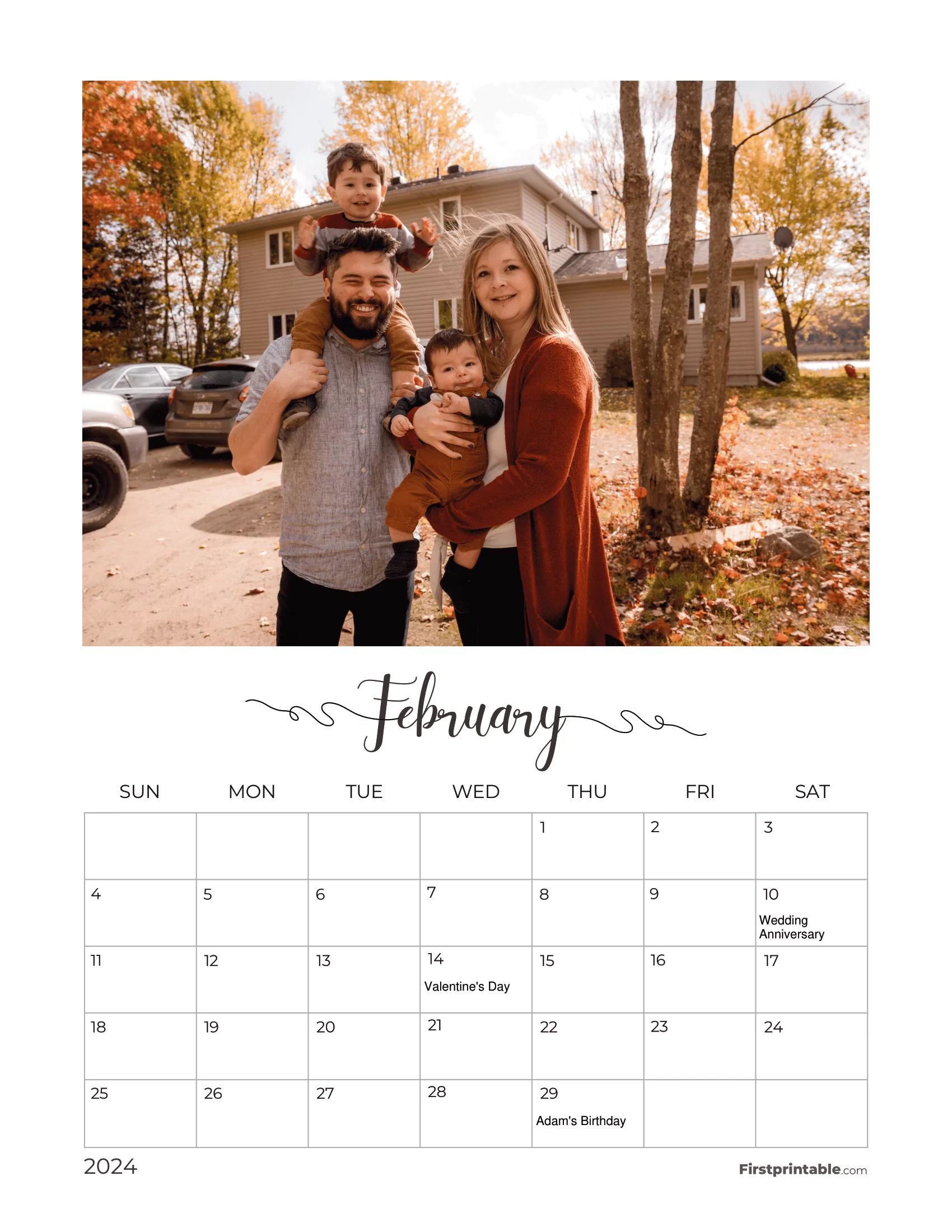 Free Printable & Fillable February Calendar 2024
