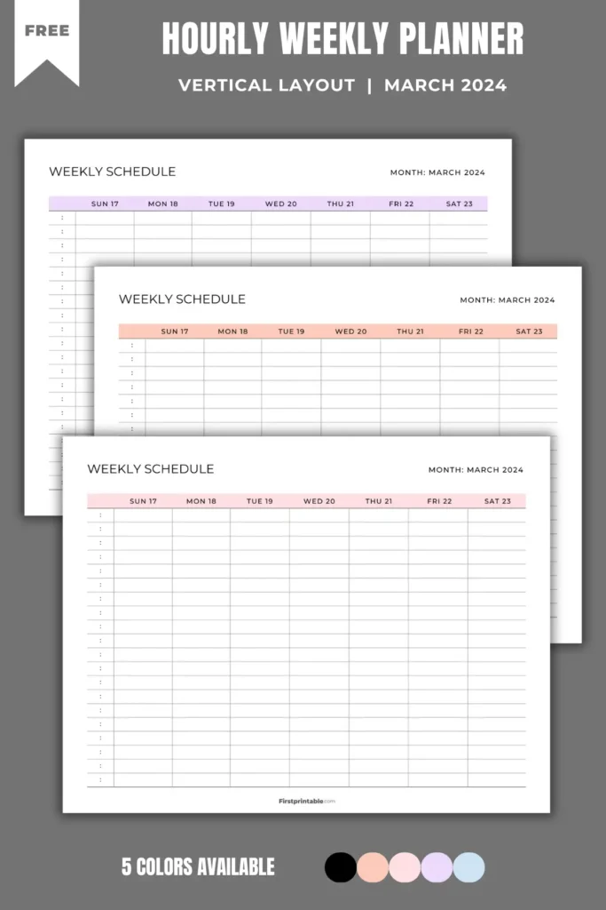 Printable Weekly Schedule Templates – March 2024