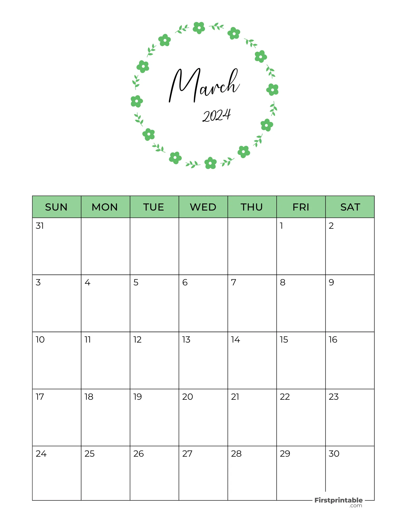 Printable March Calendar 2024 Template 15