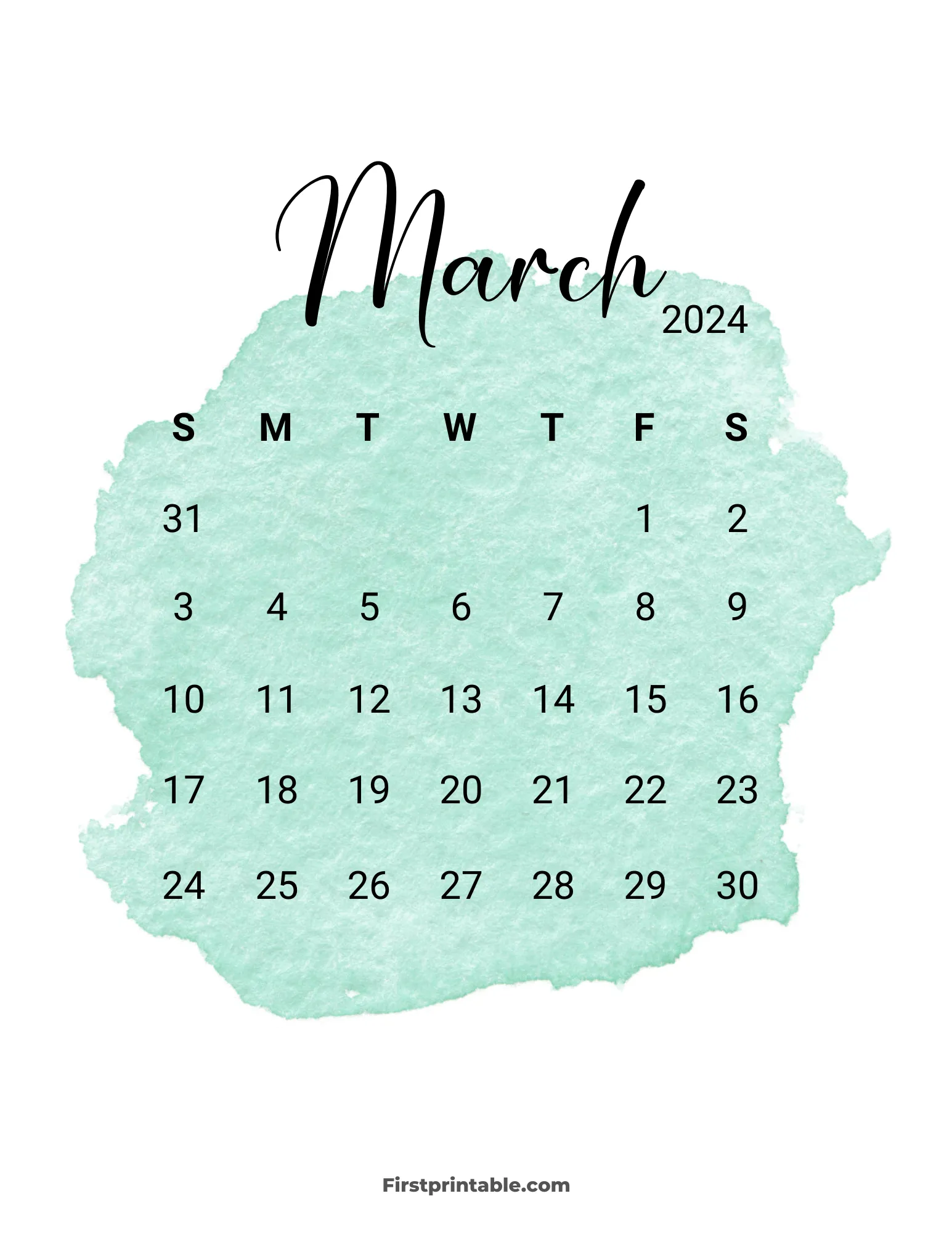 Printable March Calendar 2024 Template 18