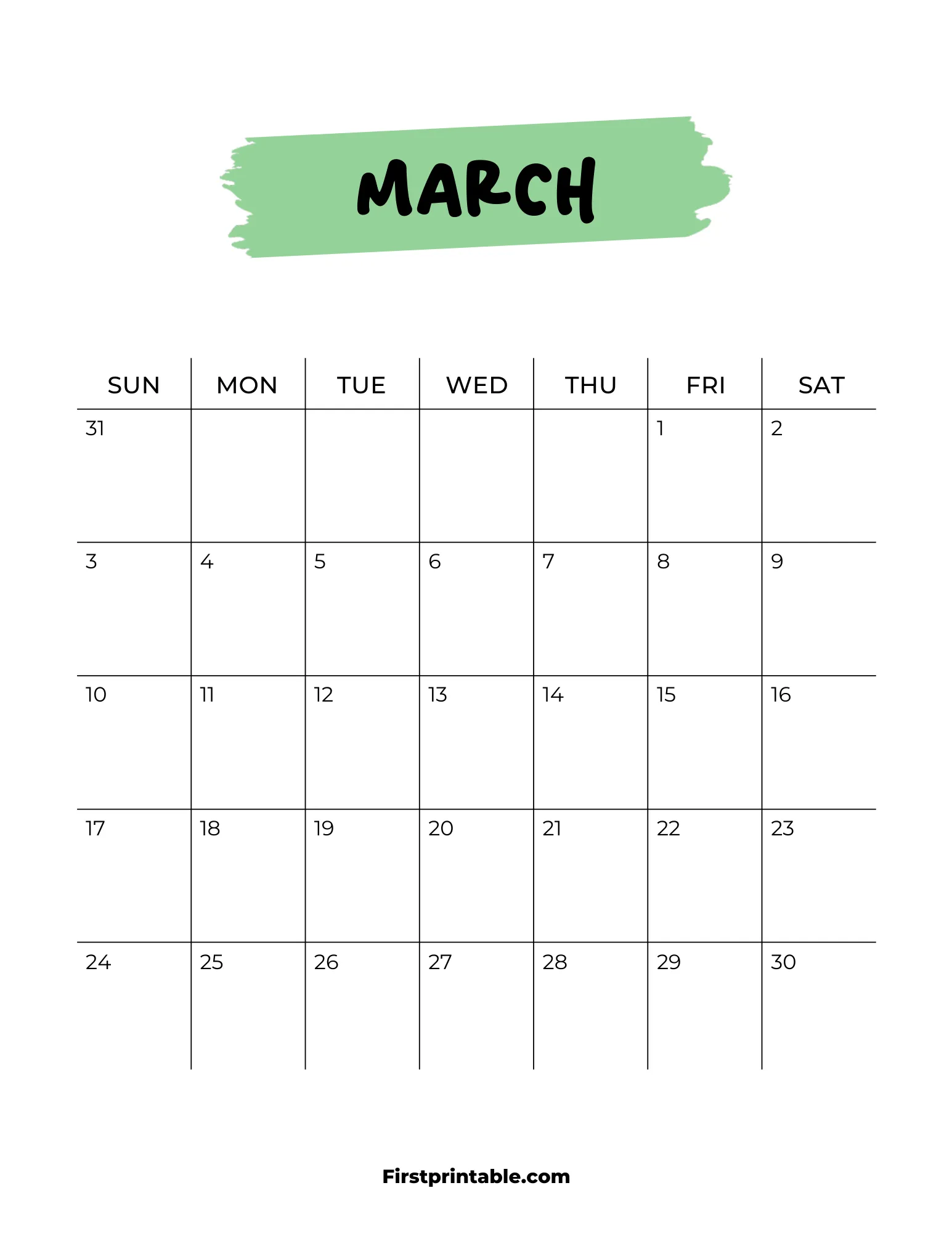Printable March Calendar 2024 Template 22