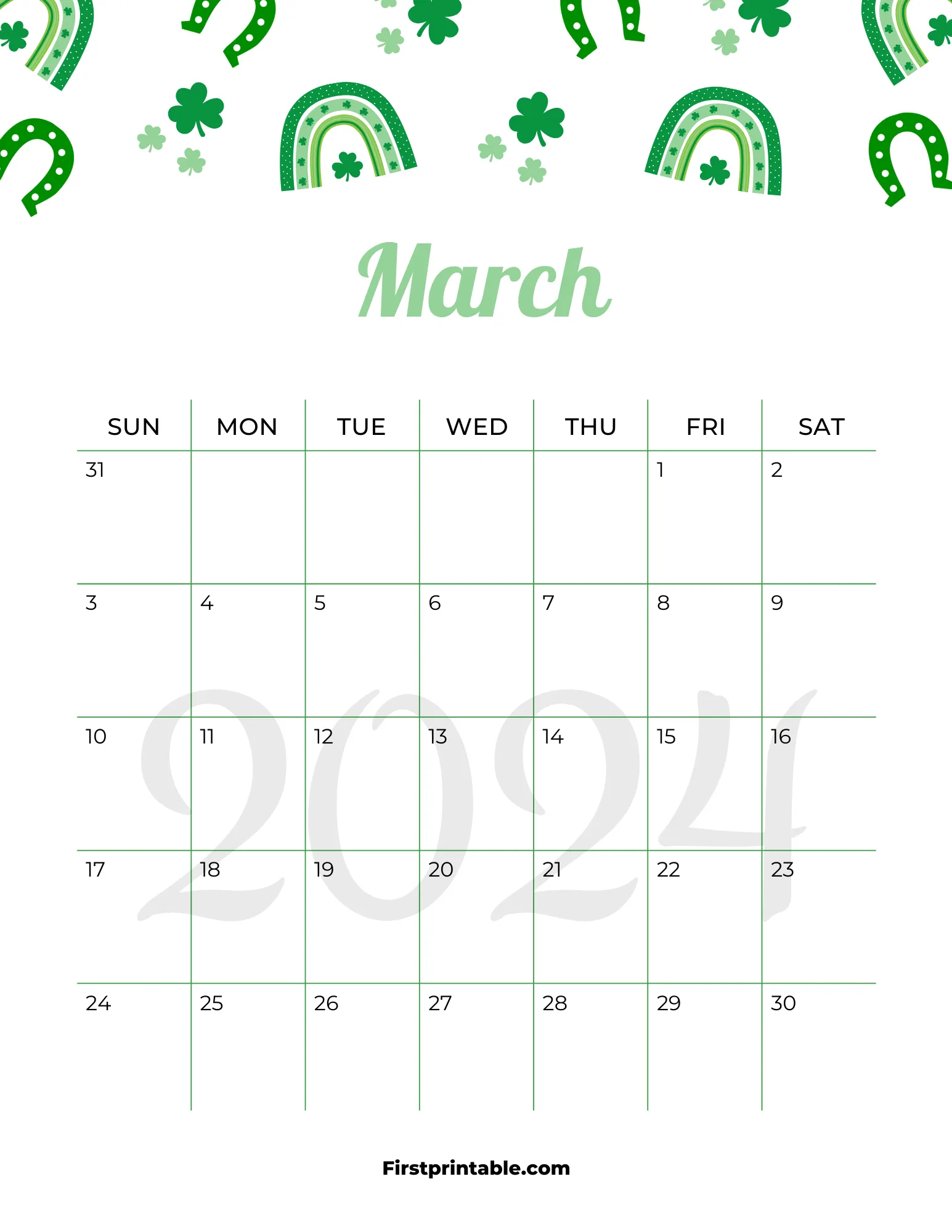Printable March Calendar 2024 Template 23