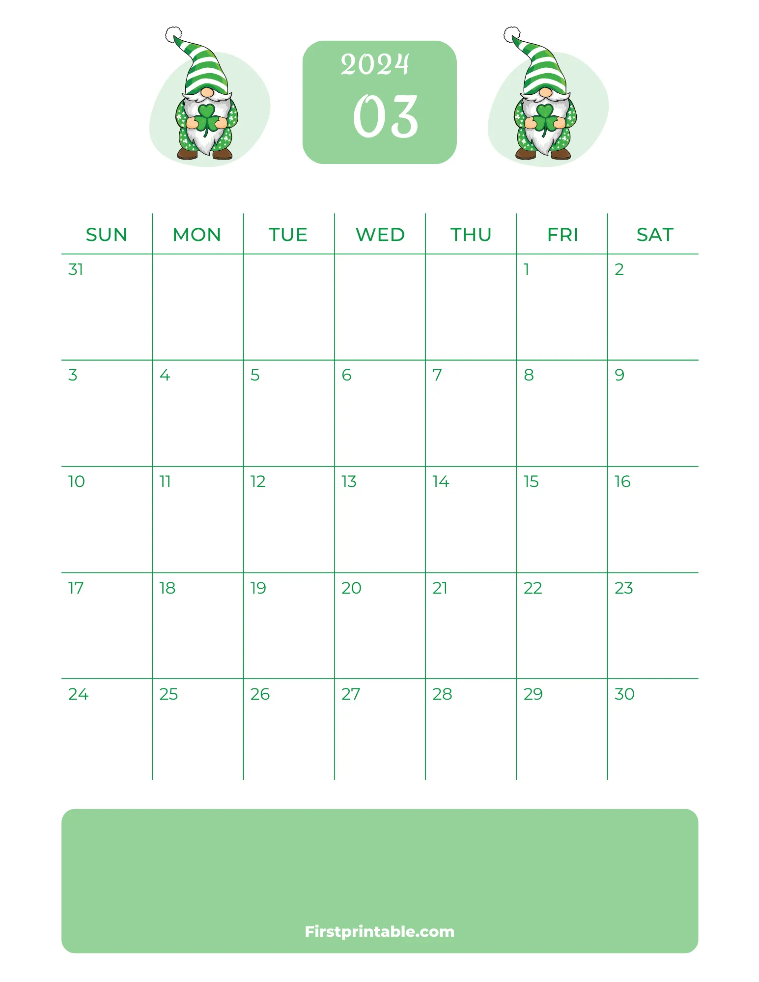 Printable March Calendar 2024 Template 24