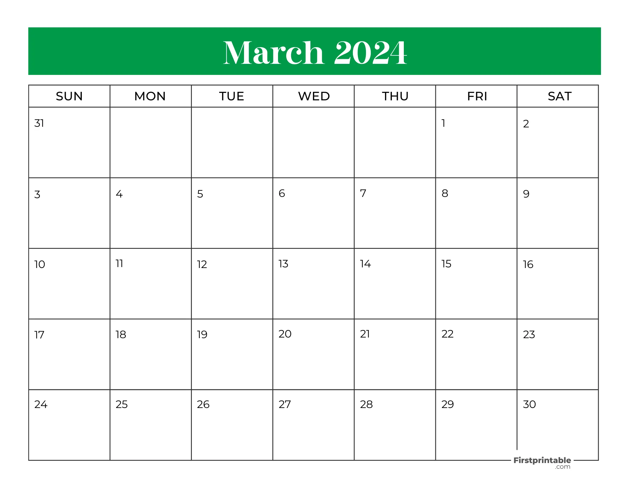 Printable March Calendar 2024 Template 35