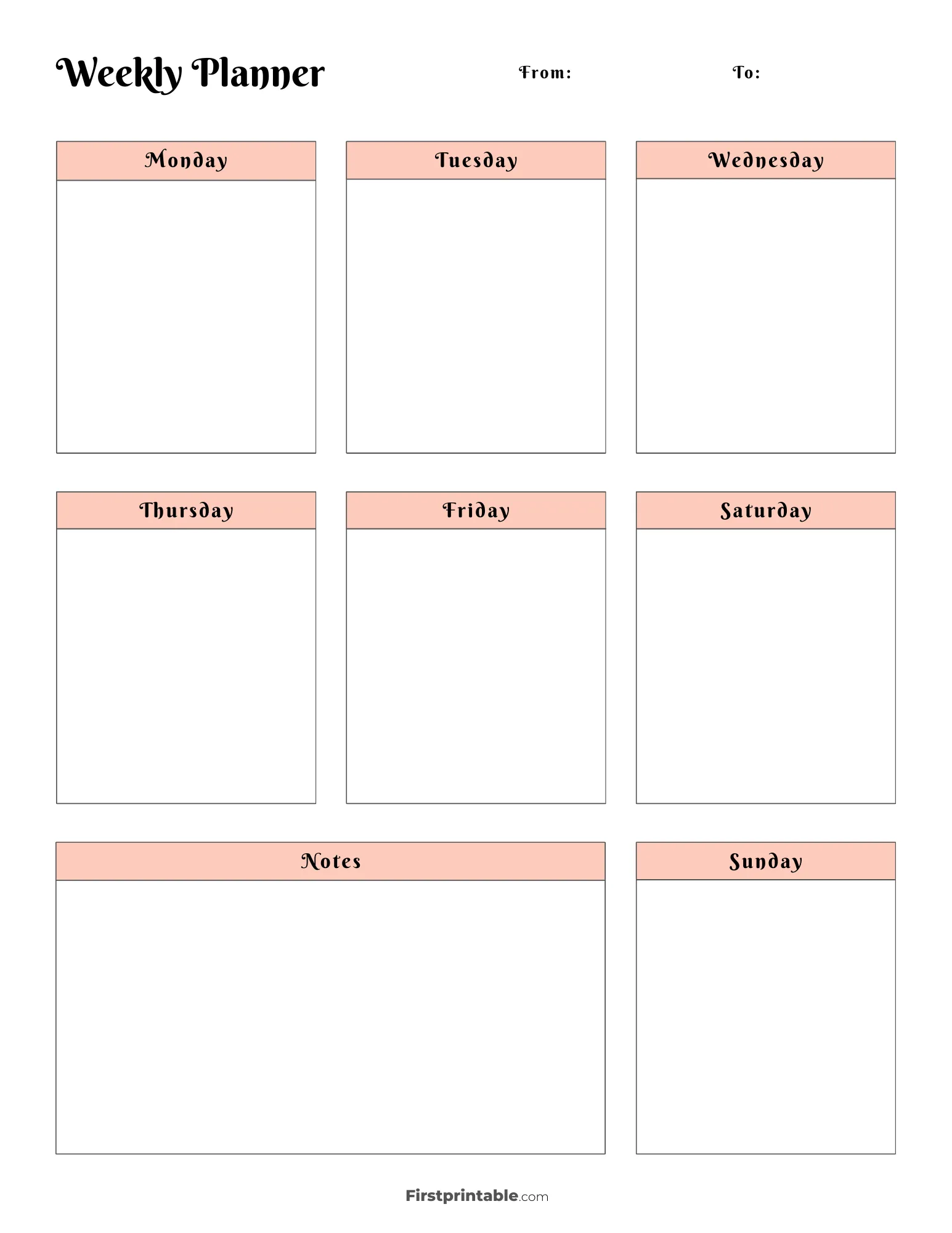 Aesthetic Blank Weekly planner 31