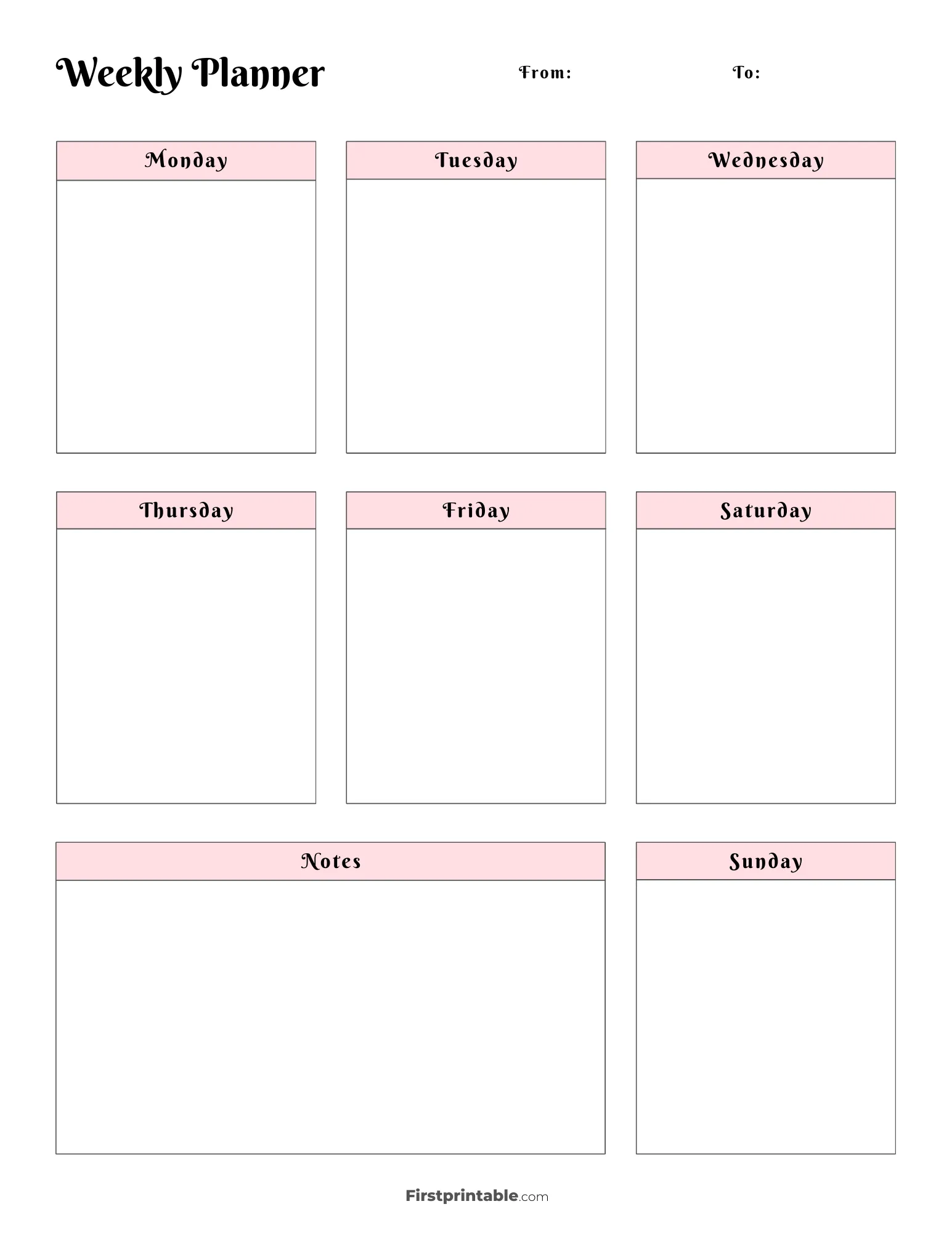 Aesthetic Blank Weekly planner 33