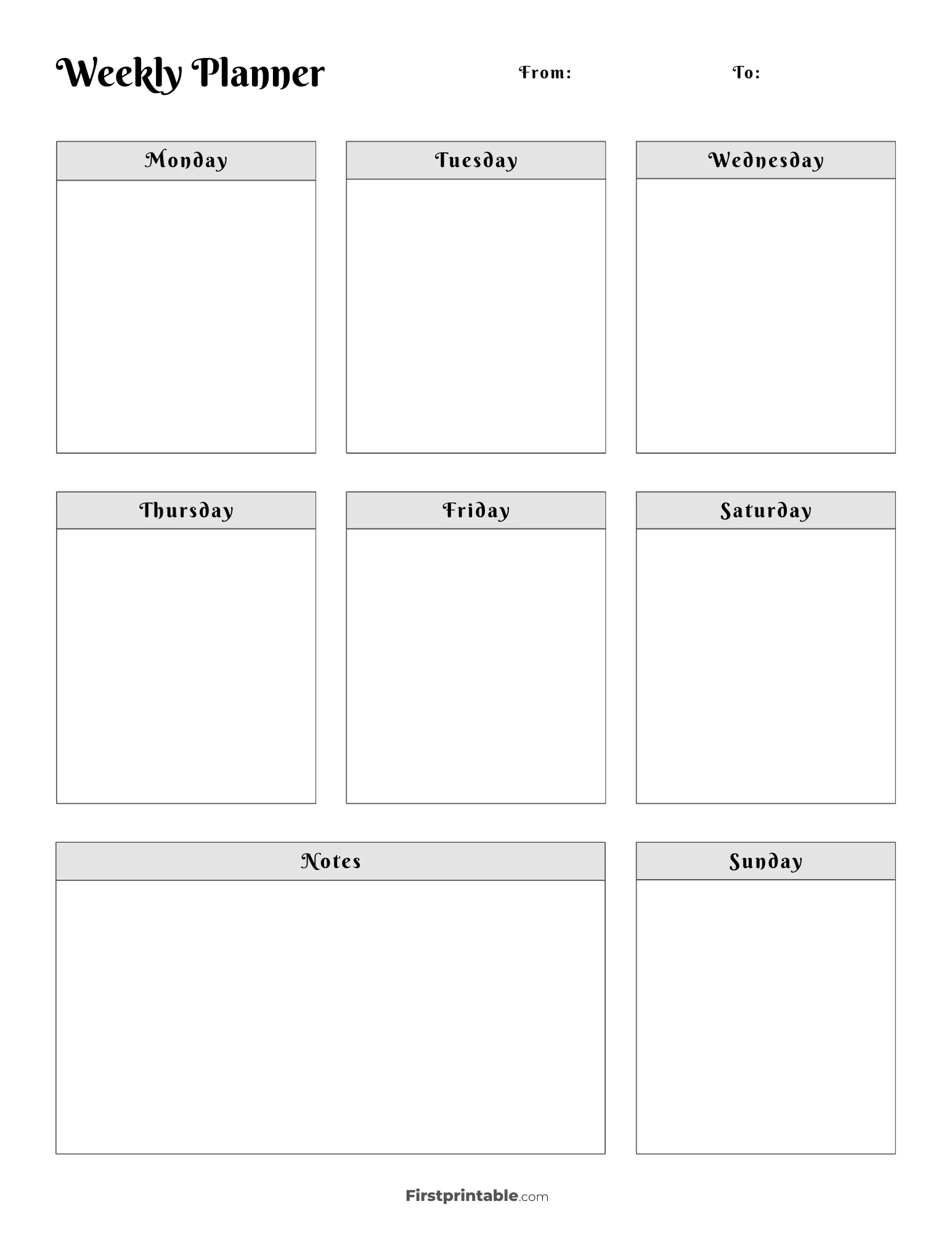 Aesthetic Blank Weekly planner 35