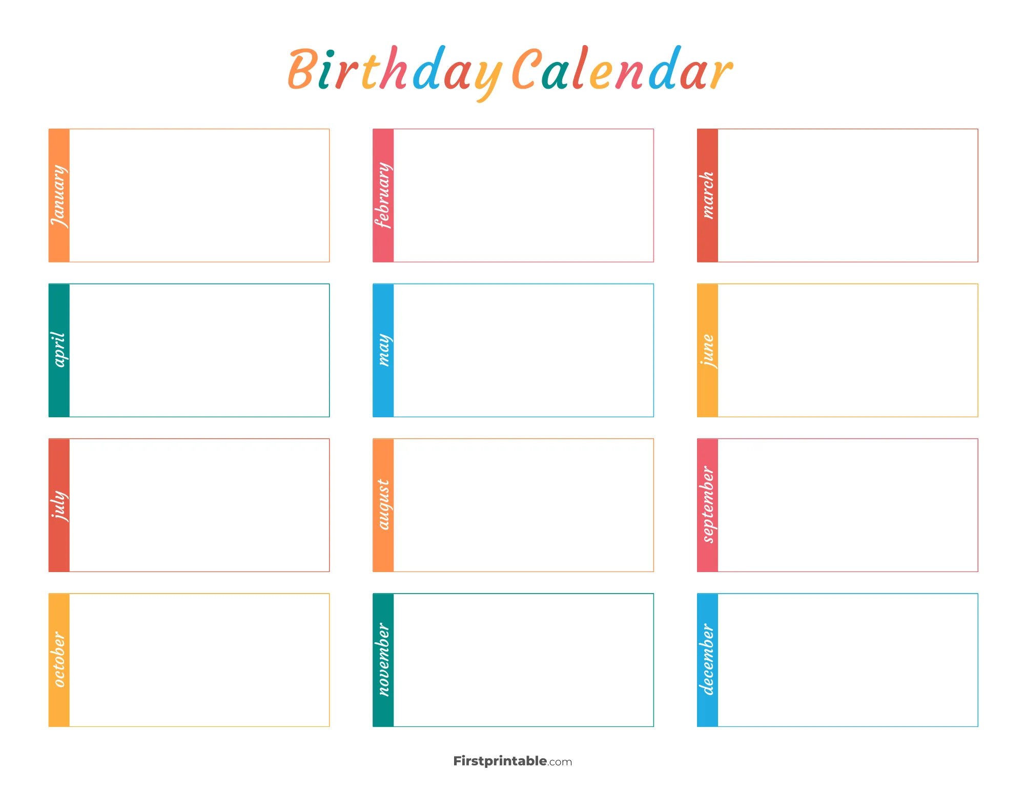 Birthday Calendar | 30 Free Templates