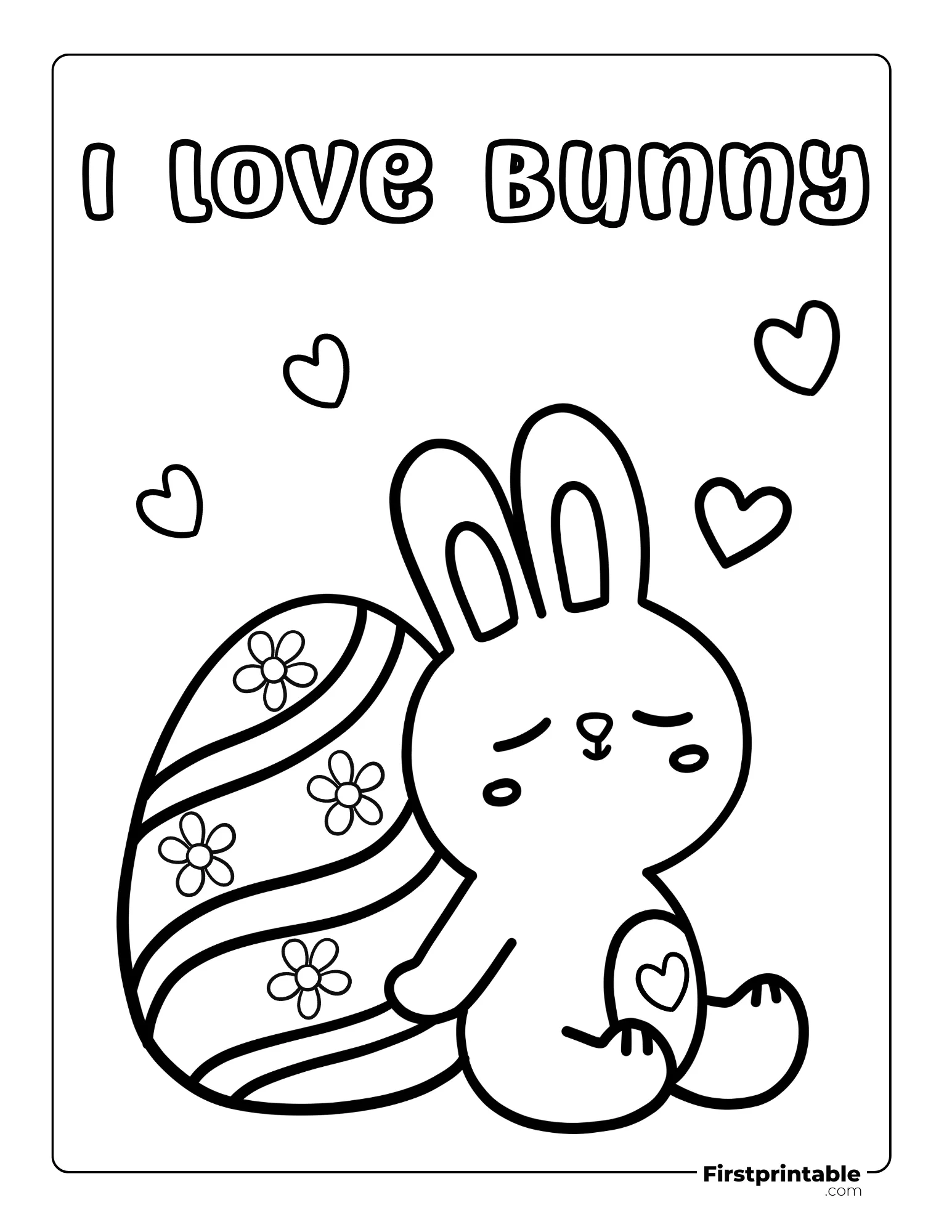Bunny coloring page for kids