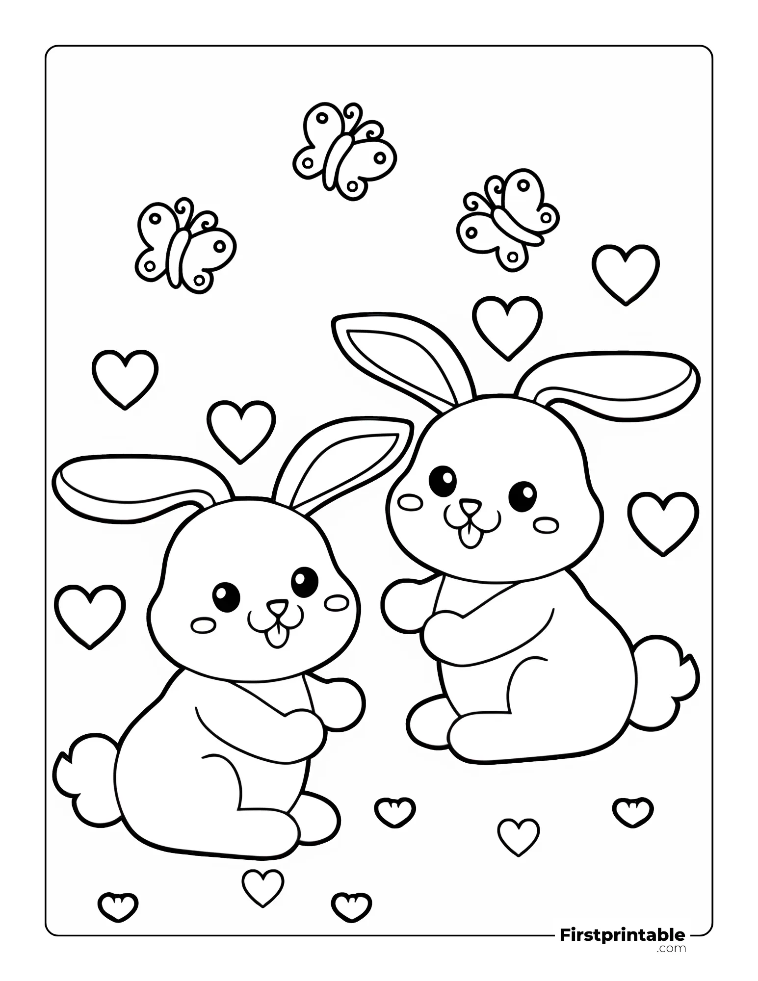 Bunny coloring sheet