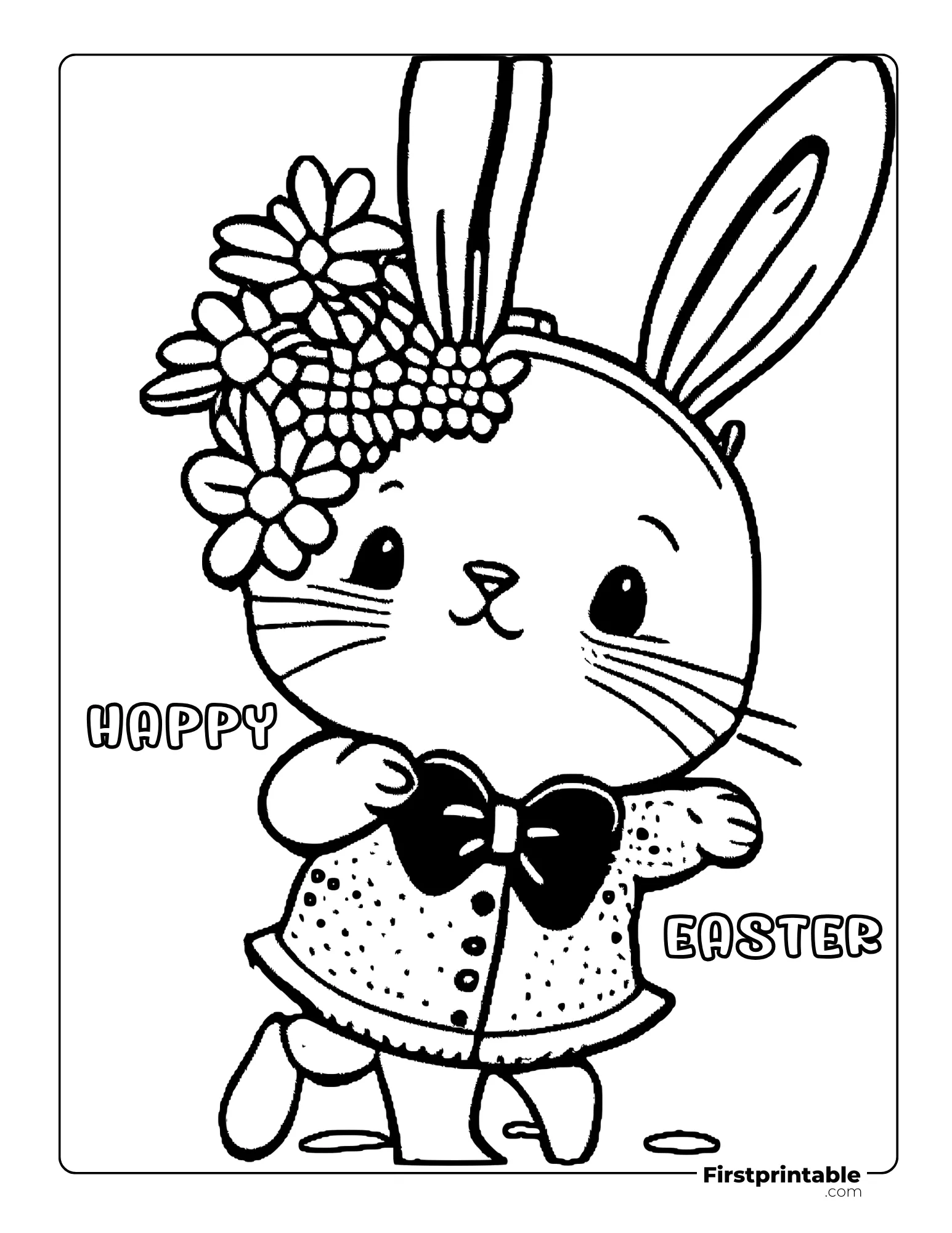 Cute bunny coloring page