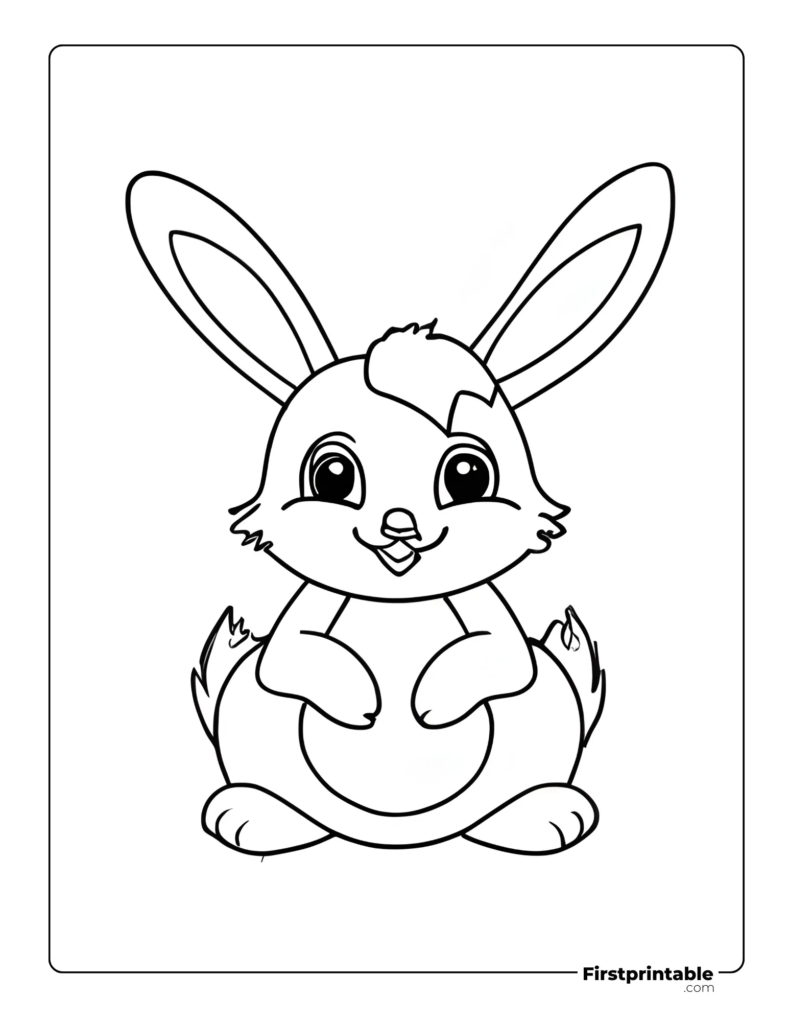 Easter bunny outline coloring page