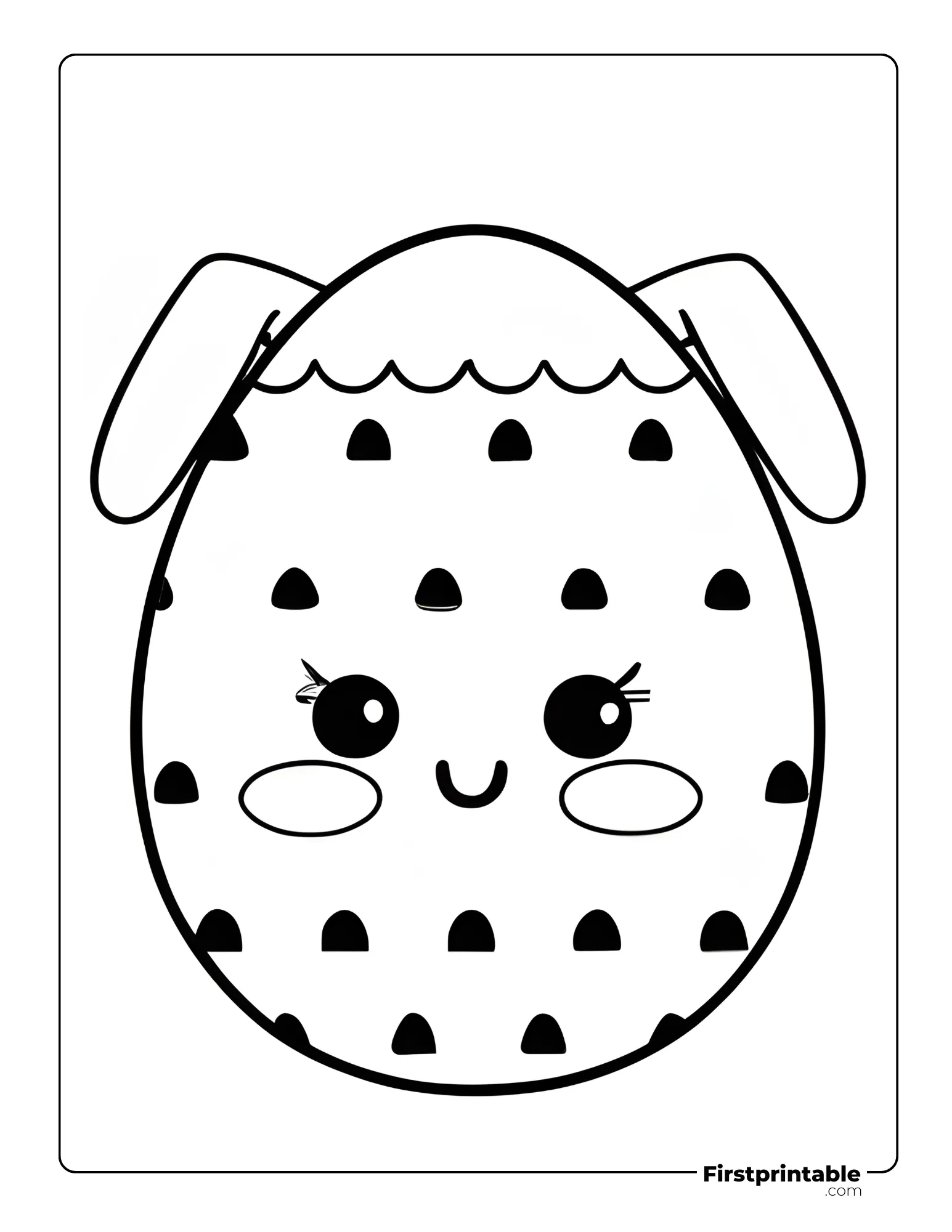 Easter egg coloring page for preschoolers