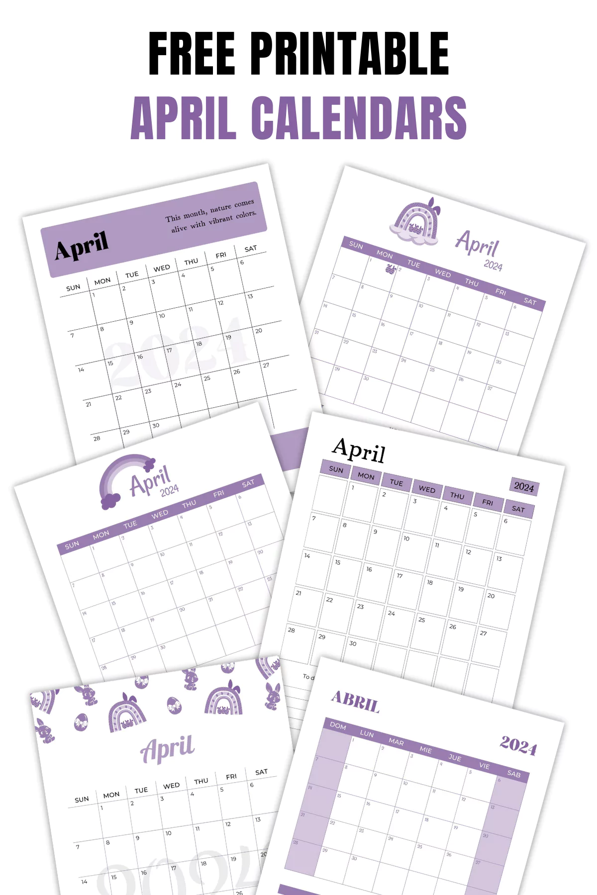 Free Printable April Calendar 2024