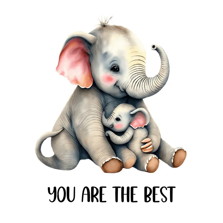 Printable Cute Elephant "You are the Best" Mother's Day Card
