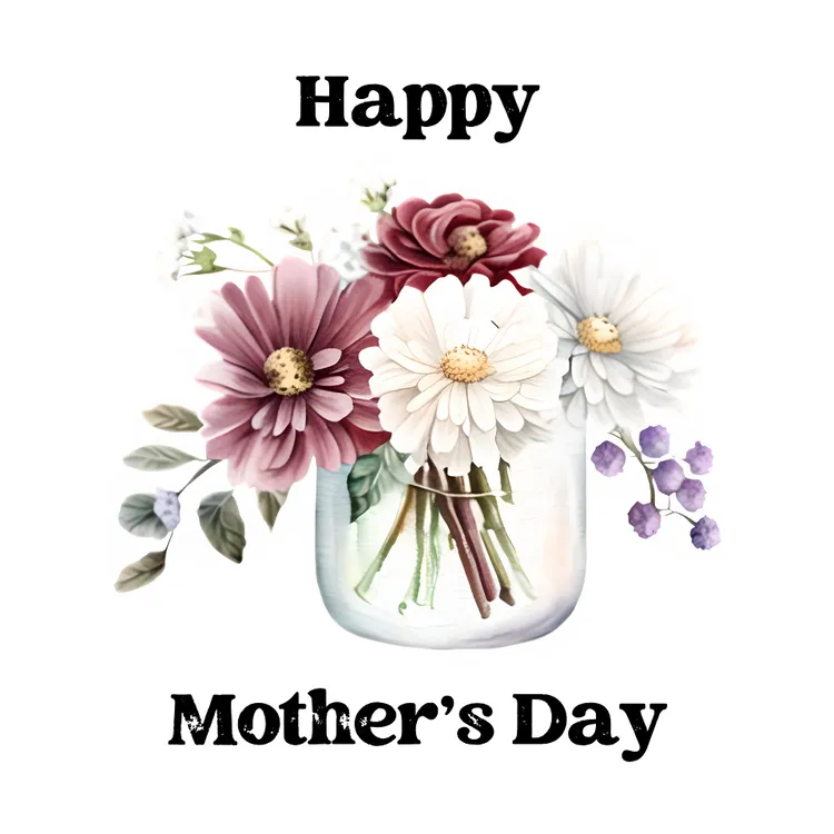 Jar of flowers "Happy Mother's Day" card