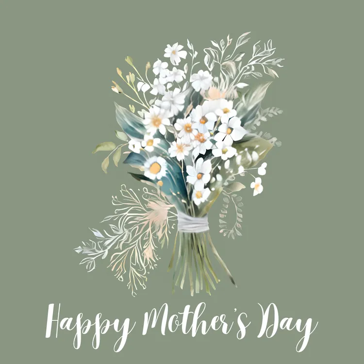 Printable "Happy Mother's Day" Bouquet Card
