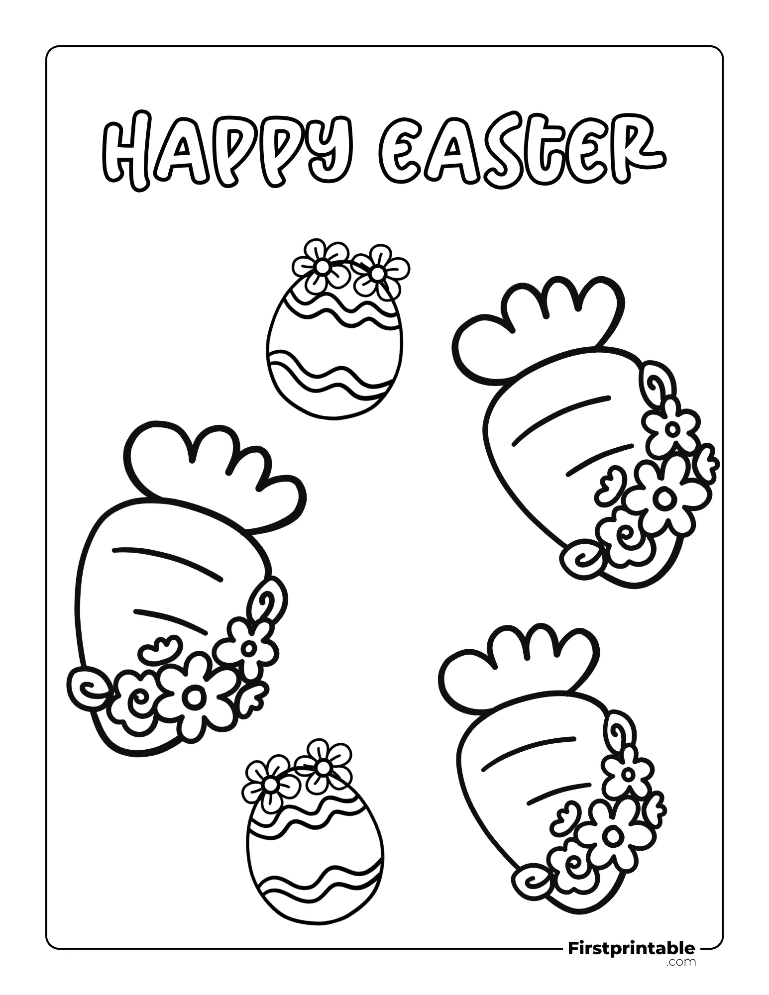 Happy Easter Egg page to color