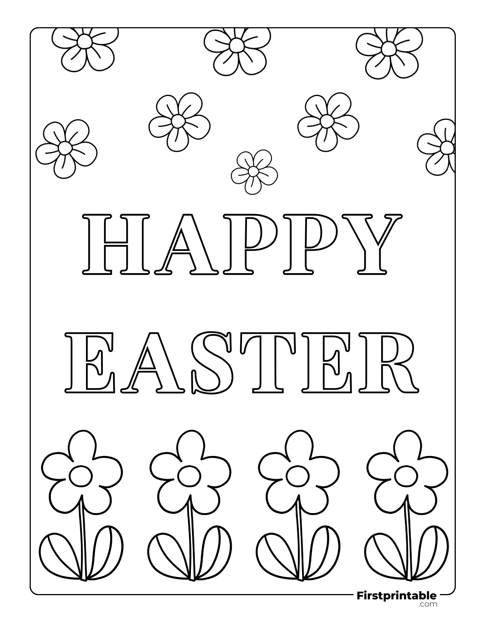 Happy Easter coloring page 1