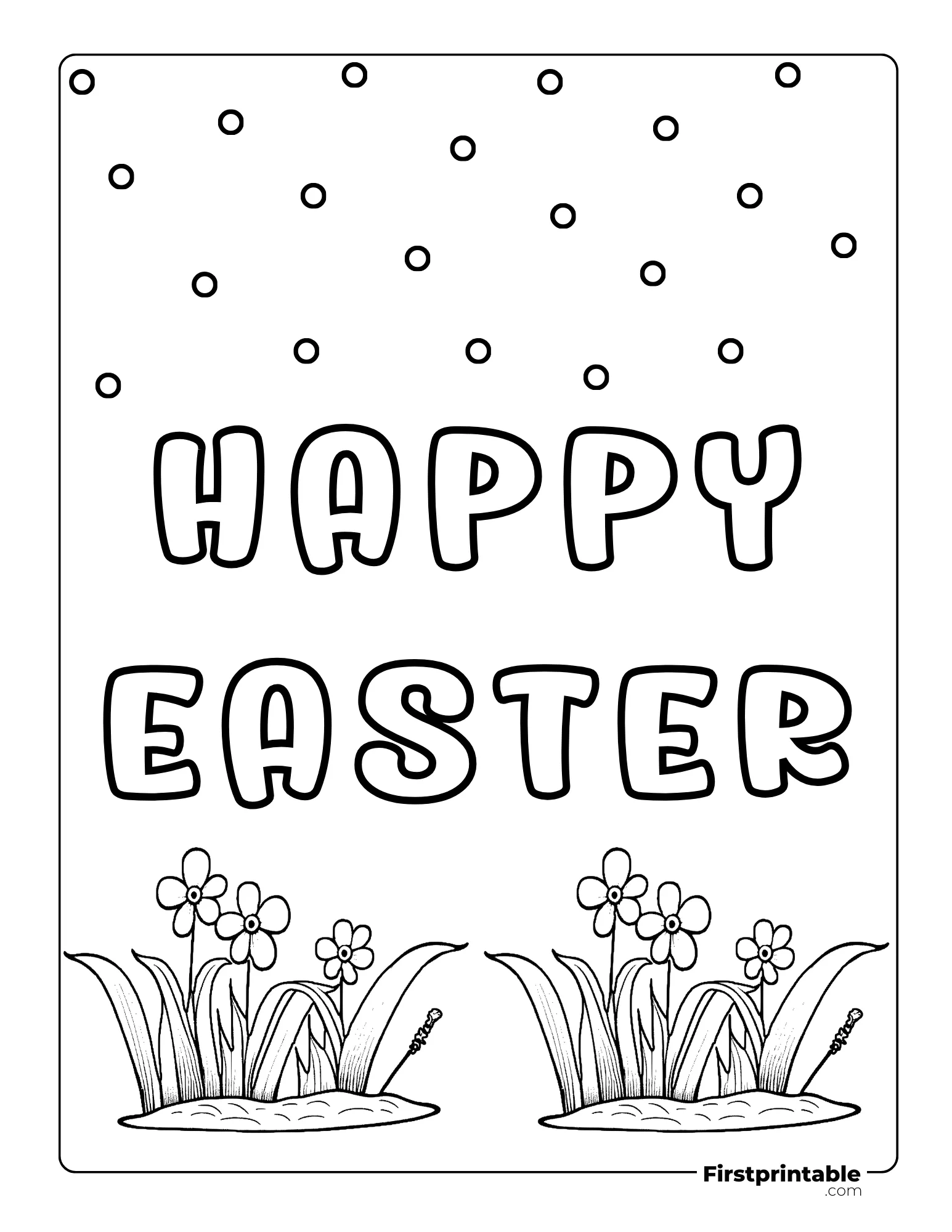 Happy Easter coloring page 2
