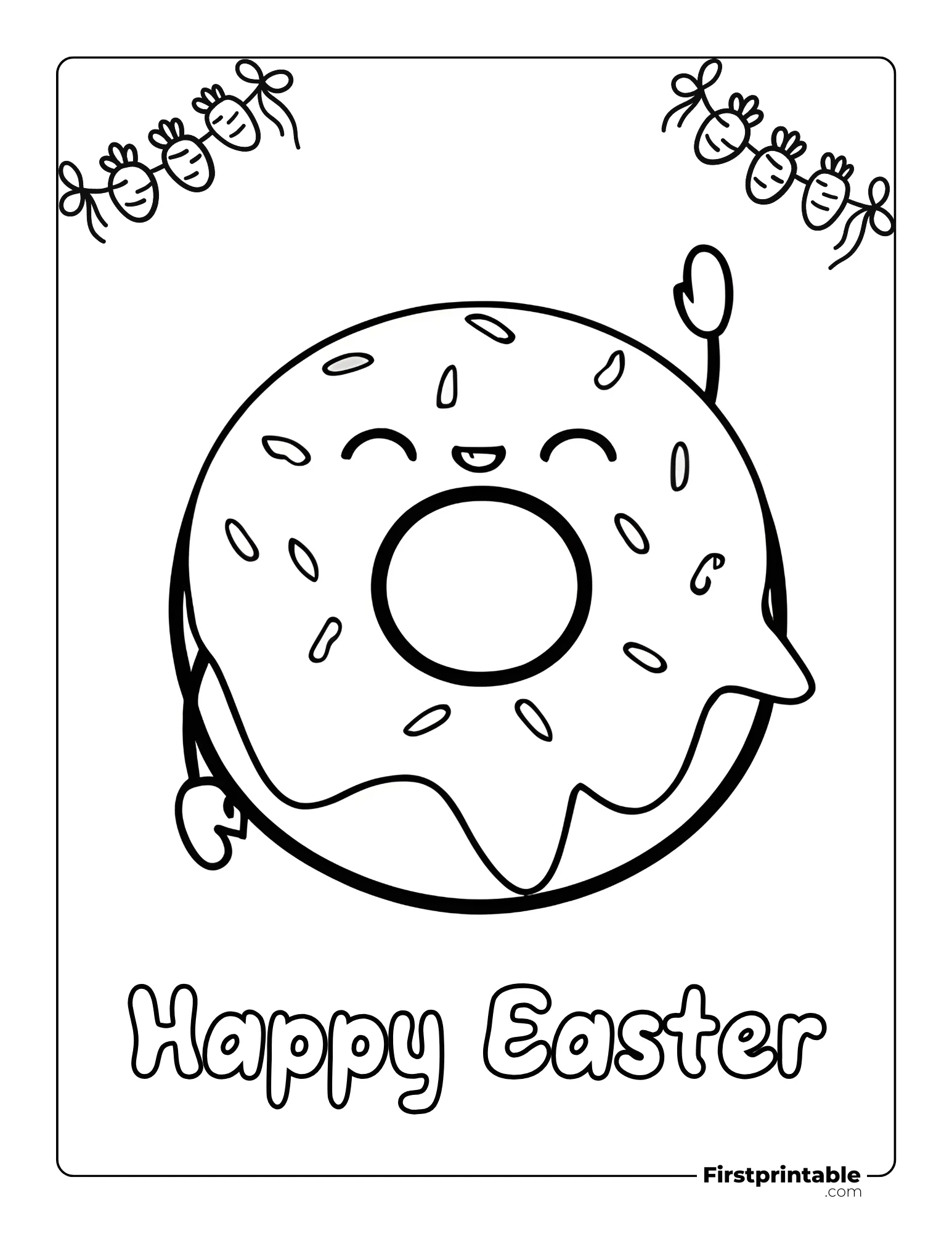 Happy Easter donut to color