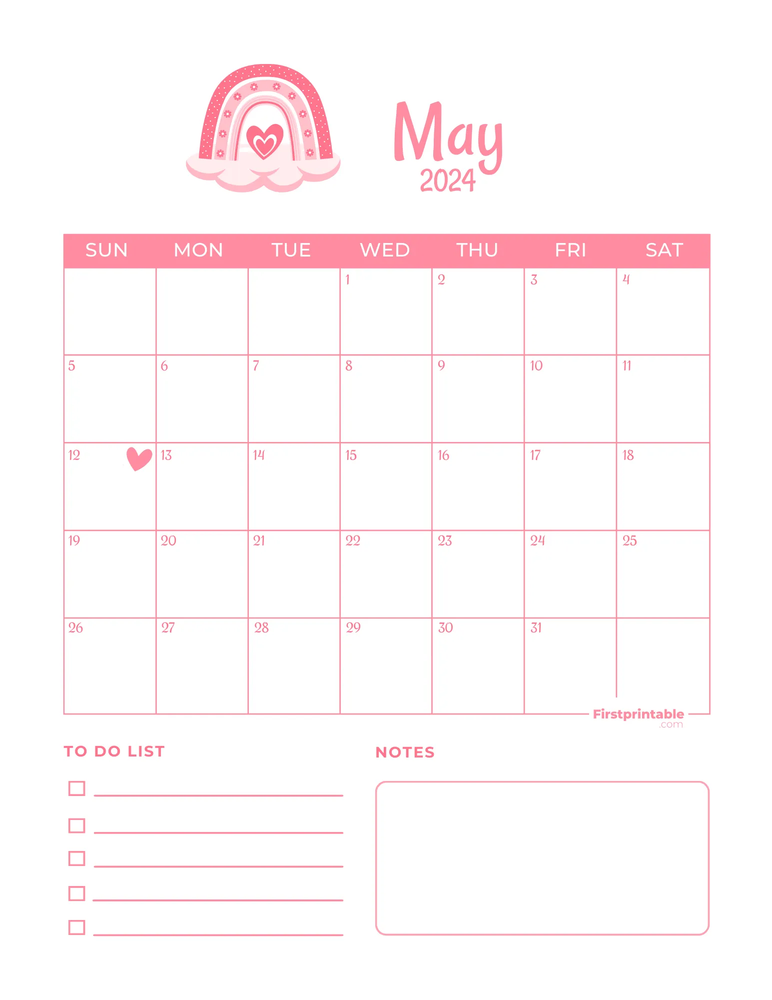 May Calendar 2024 Mothers Day Template 02