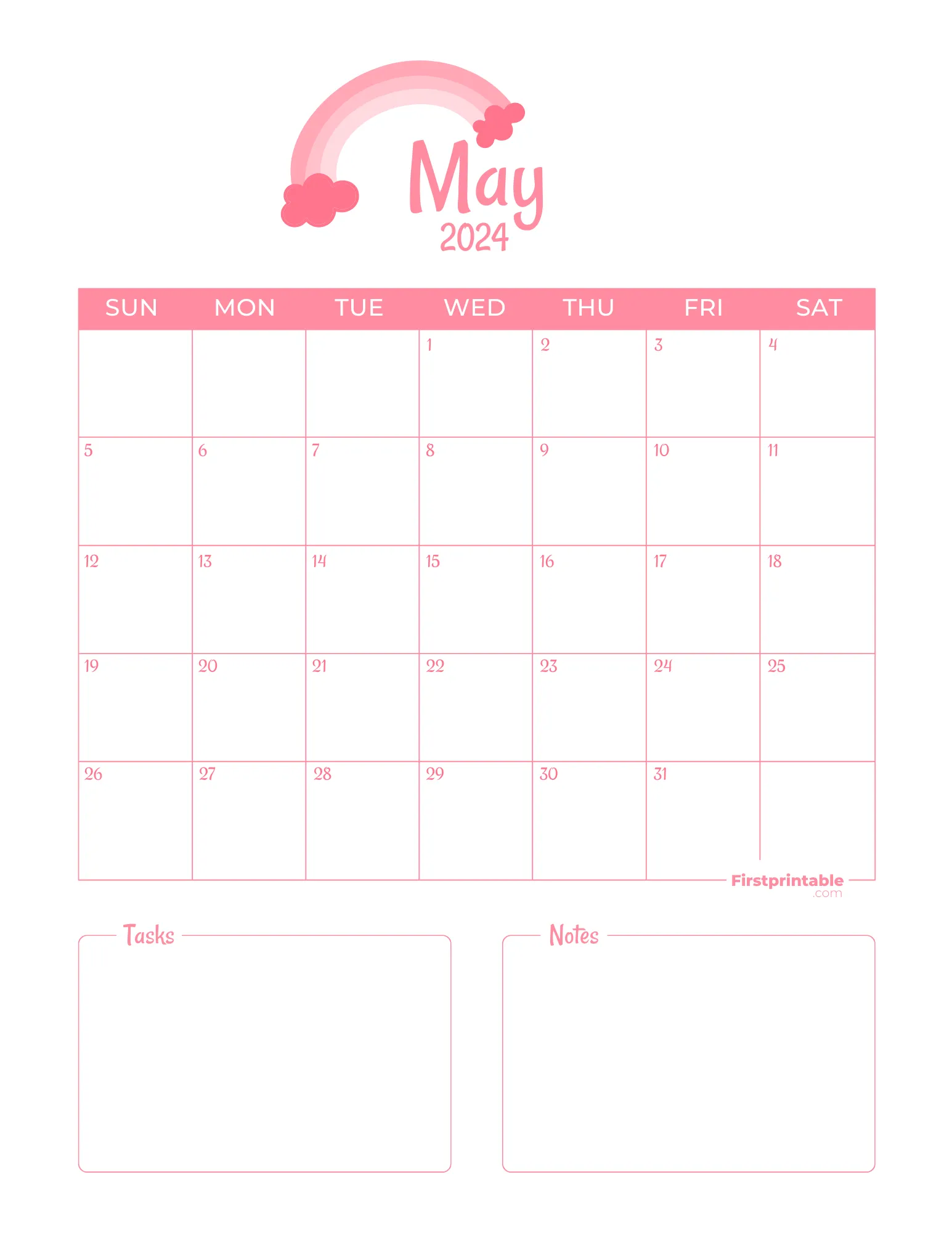 May Calendar 2024 Template 03