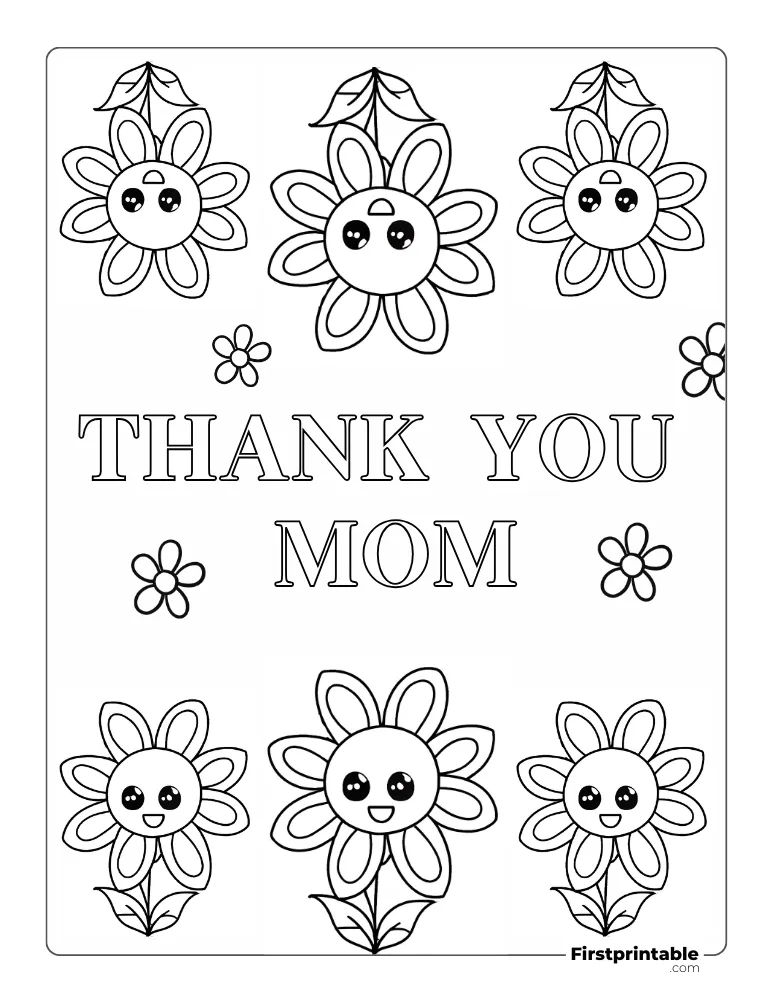 "Thank you Mom" Coloring Page