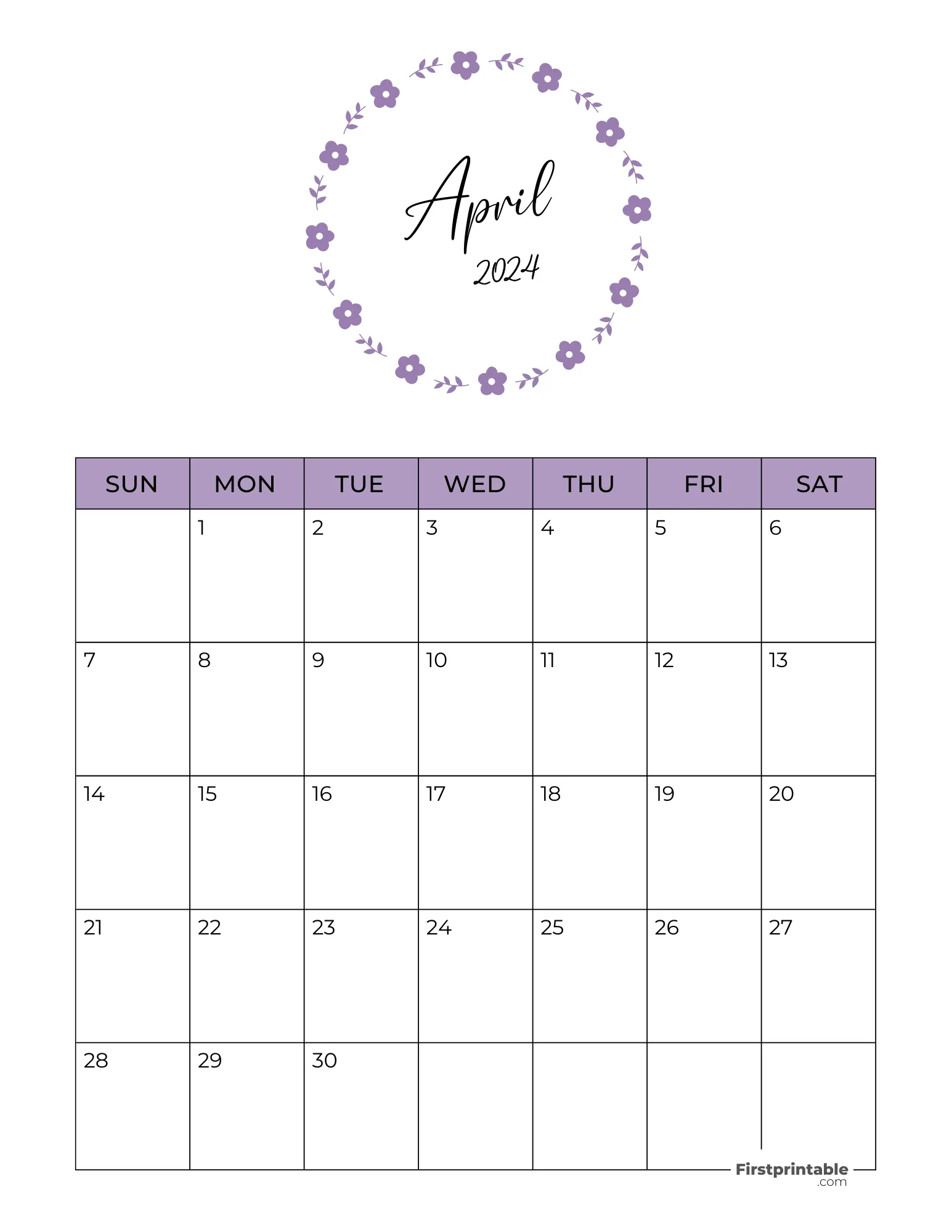 Printable April Calendar 2024 Template 15