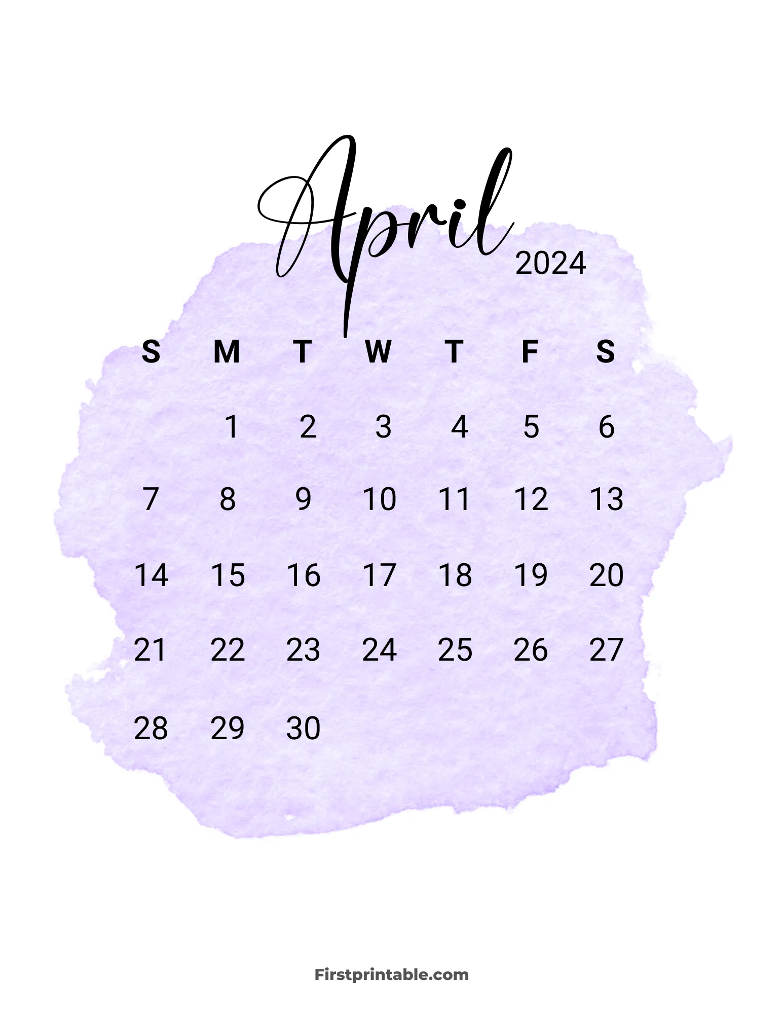 Printable April Calendar 2024 Template 18