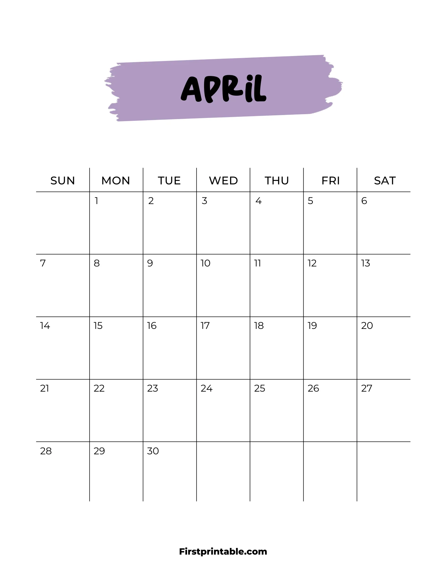 Printable April Calendar 2024 Template 22