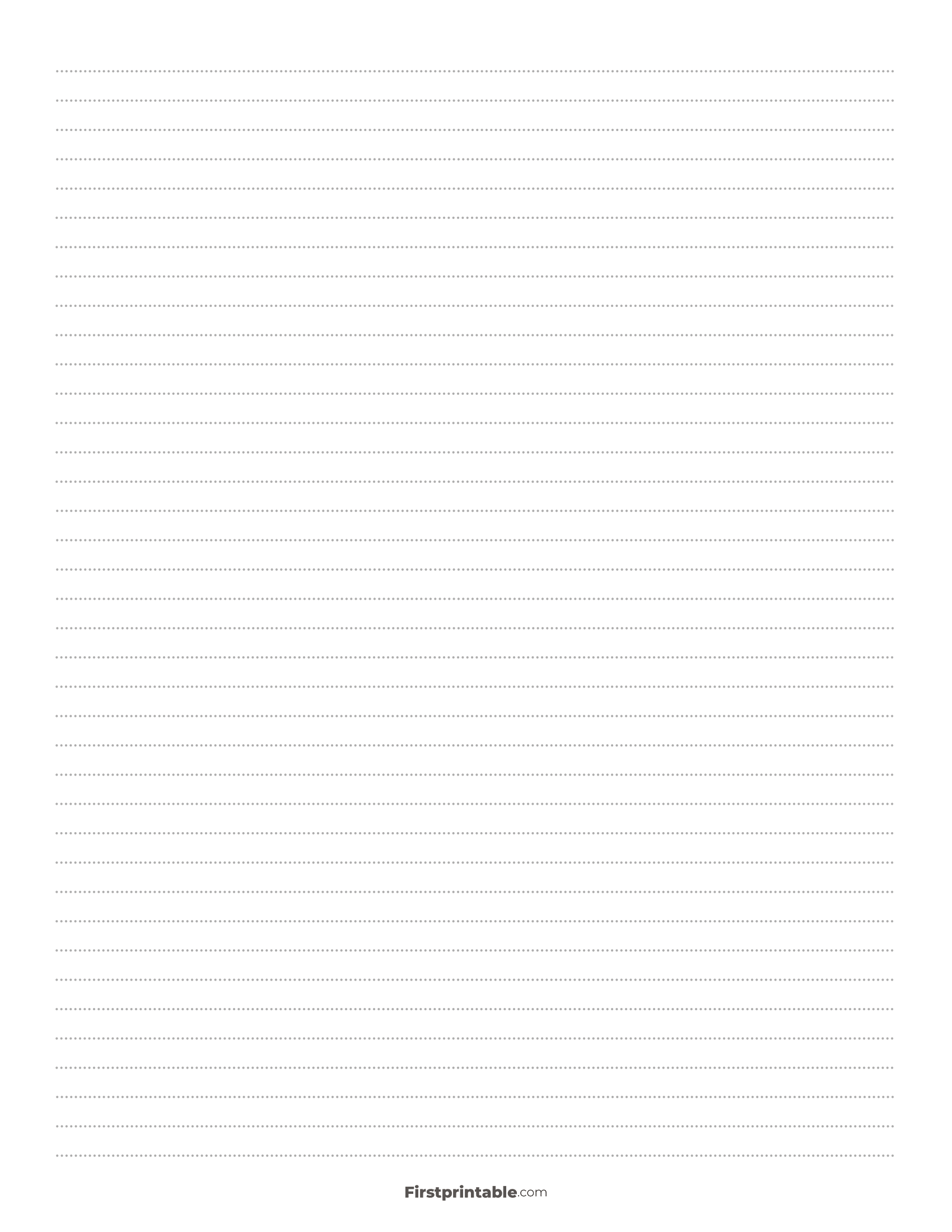 Printable Dotted Lined Paper Template - Narrow Ruled